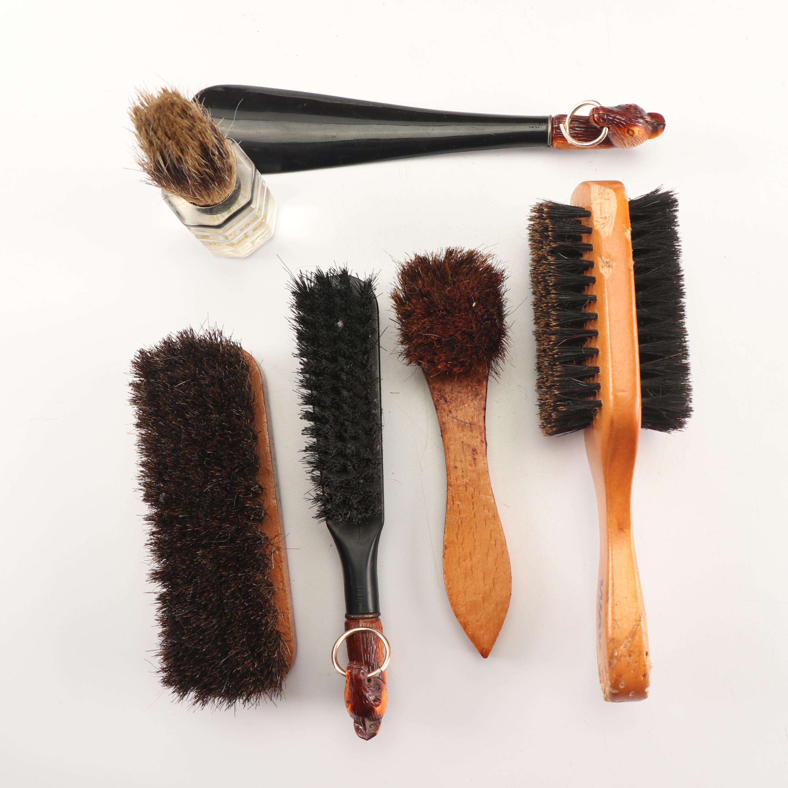 Vintage Arrow Products Wooden Shoe Shine Box and Brushes