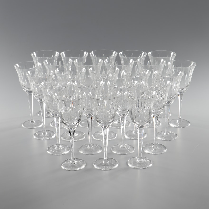 Cut Crystal Cordial and Wine Glasses