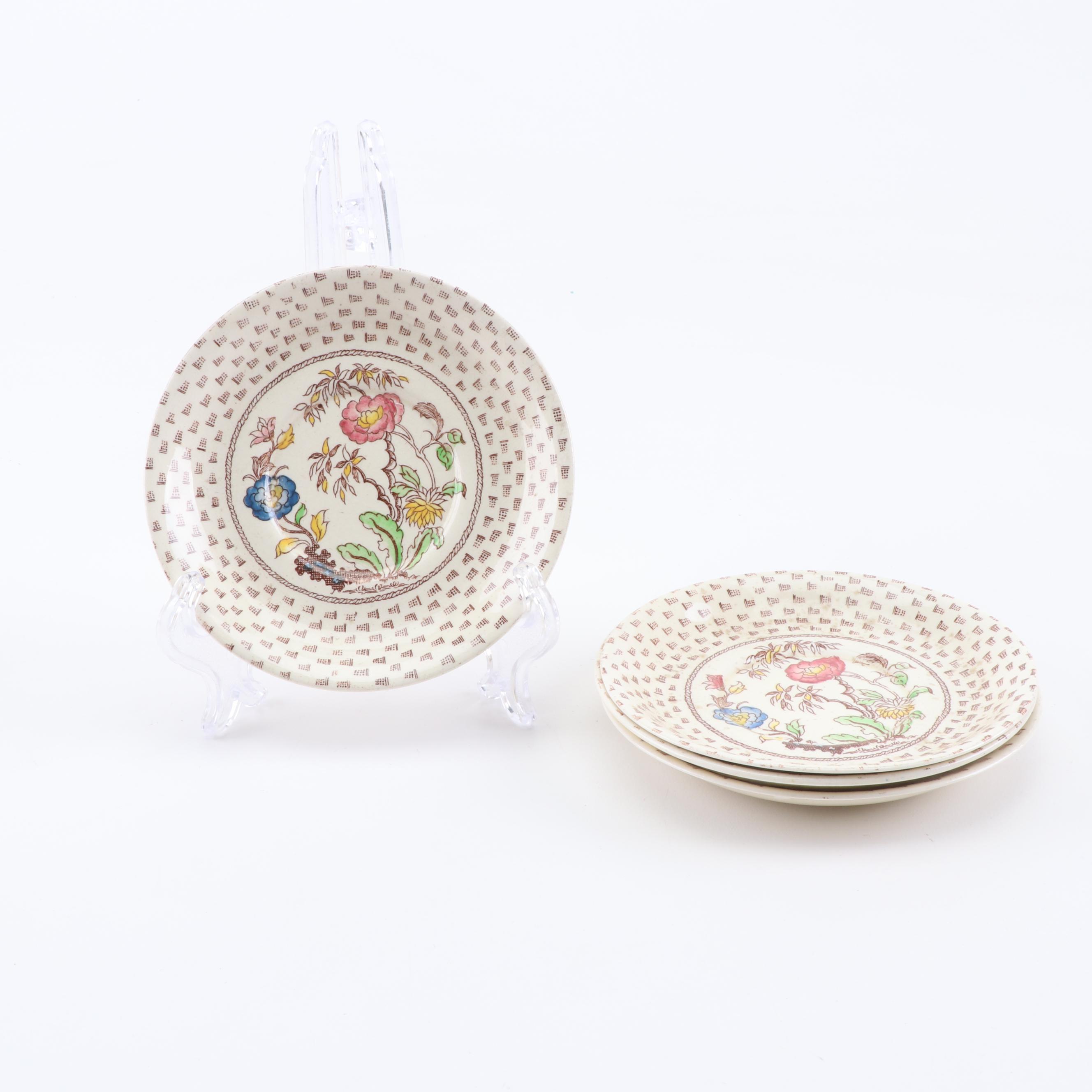 Vintage Crown Ducal "Ganges" Earthenware Cups and Saucers