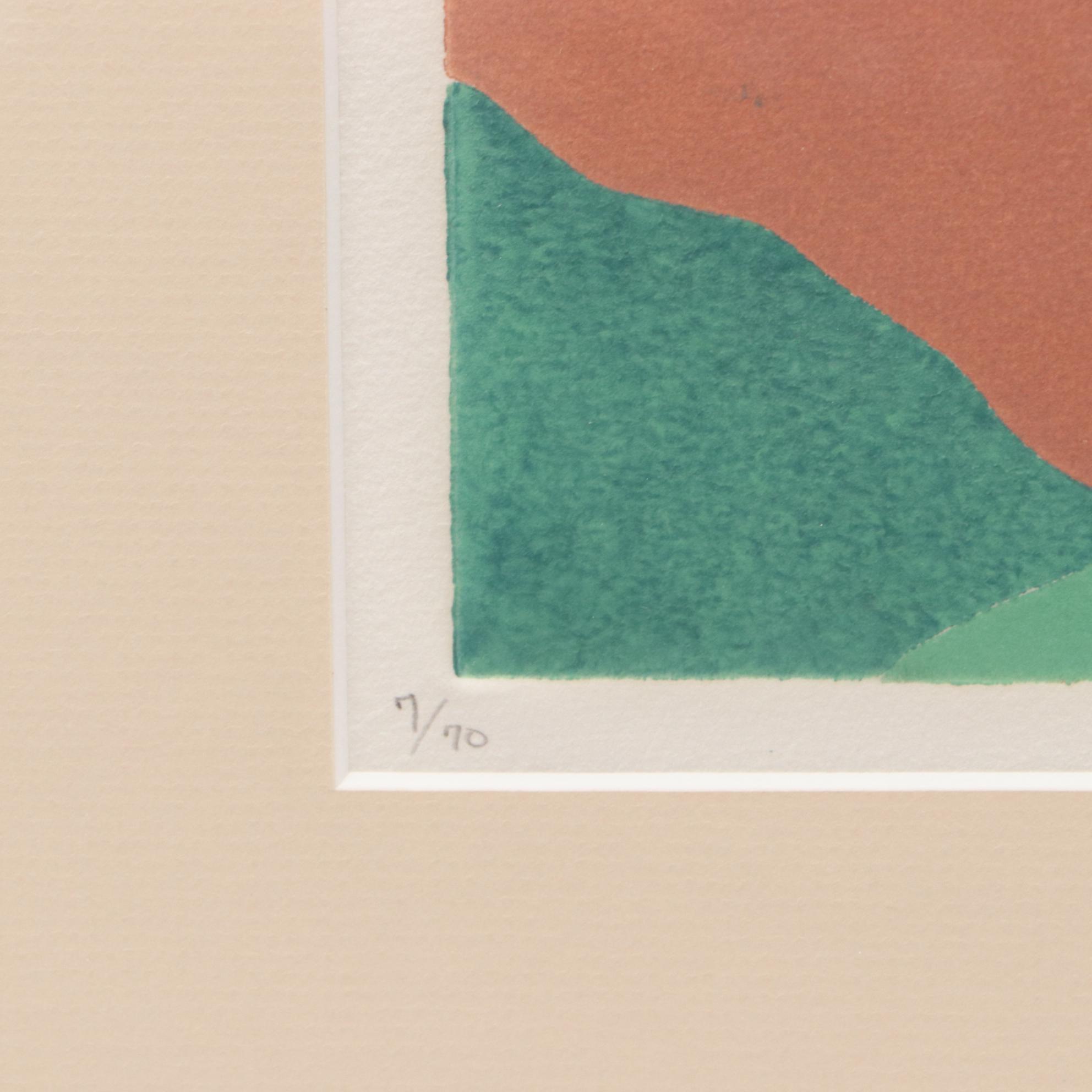 Ruth Conklin 1990 Limited Edition Linocut "Cherry Orchard"