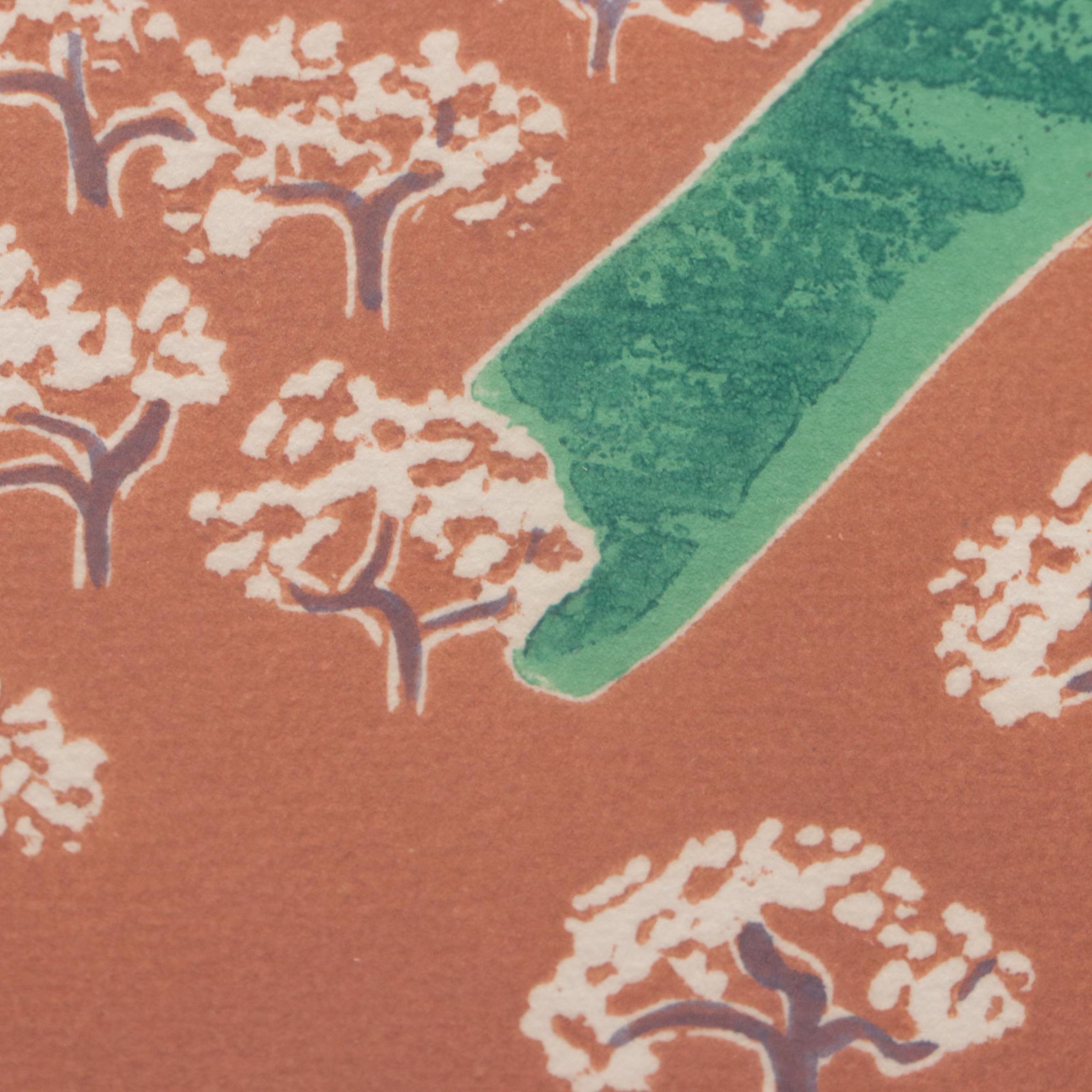 Ruth Conklin 1990 Limited Edition Linocut "Cherry Orchard"