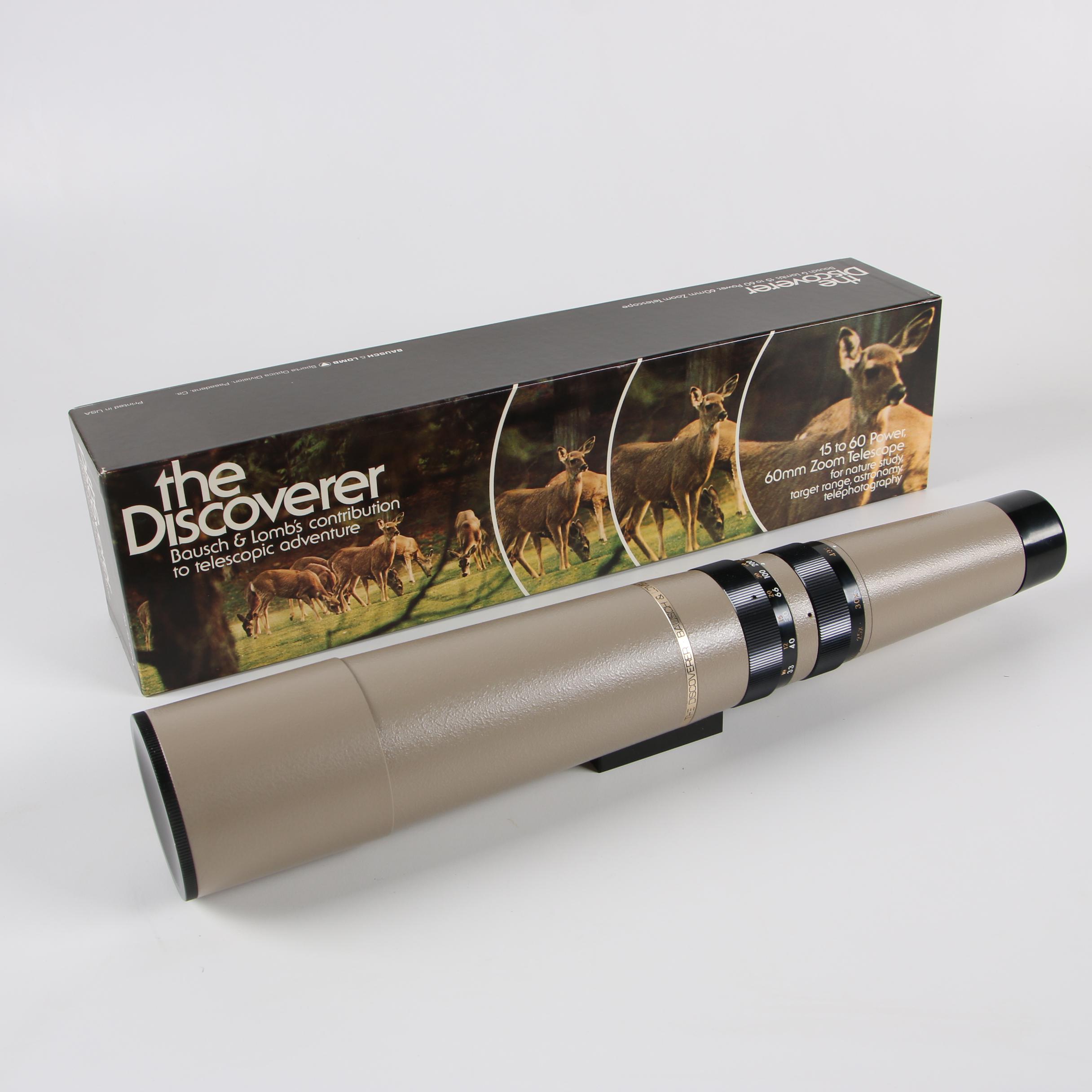 Bausch & Lomb "The Discoverer" Telescope with P&B Tripod and Camera Adapters