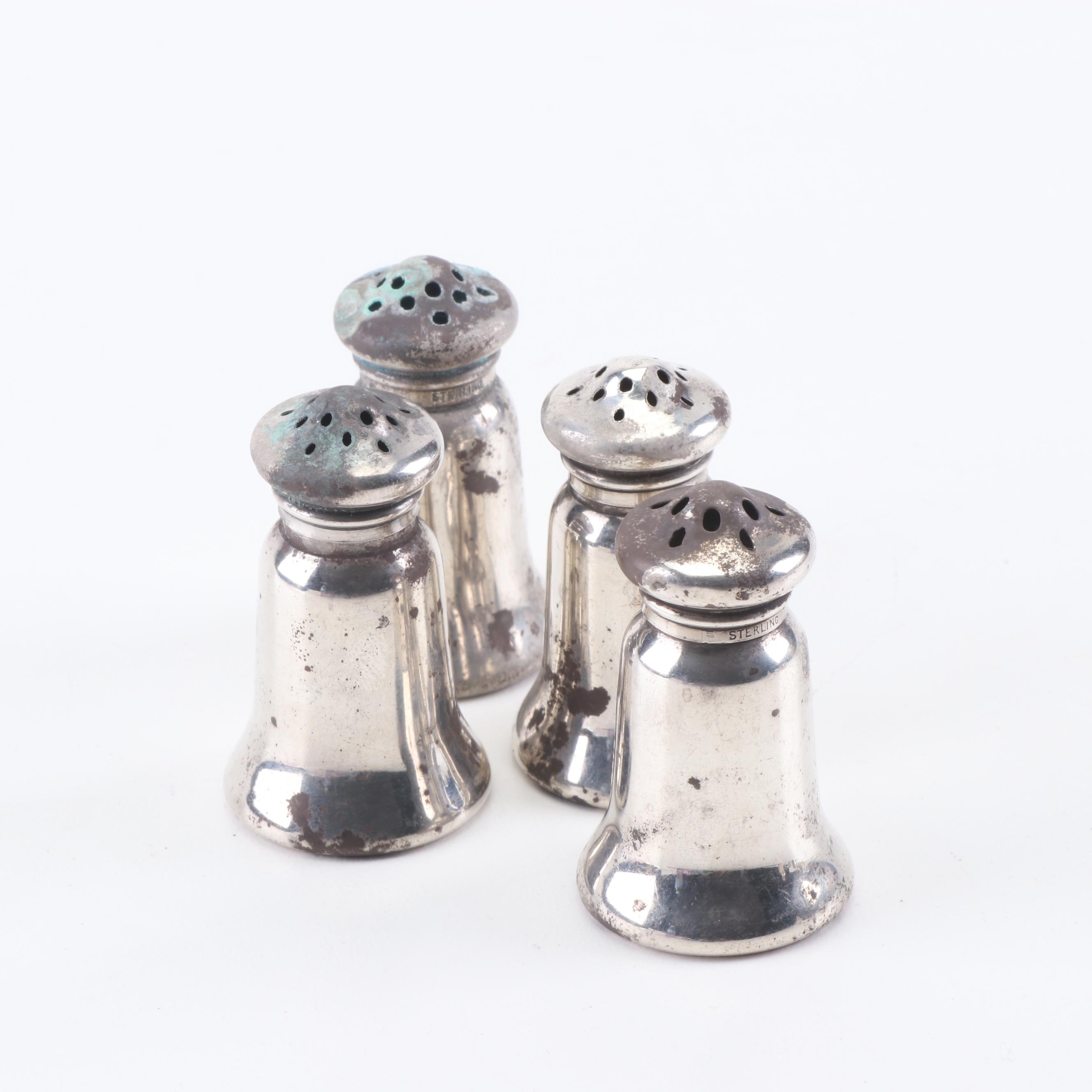 Gorham and JW Wolfenden Sterling Silver Salt and Pepper Shakers, Mid-Century