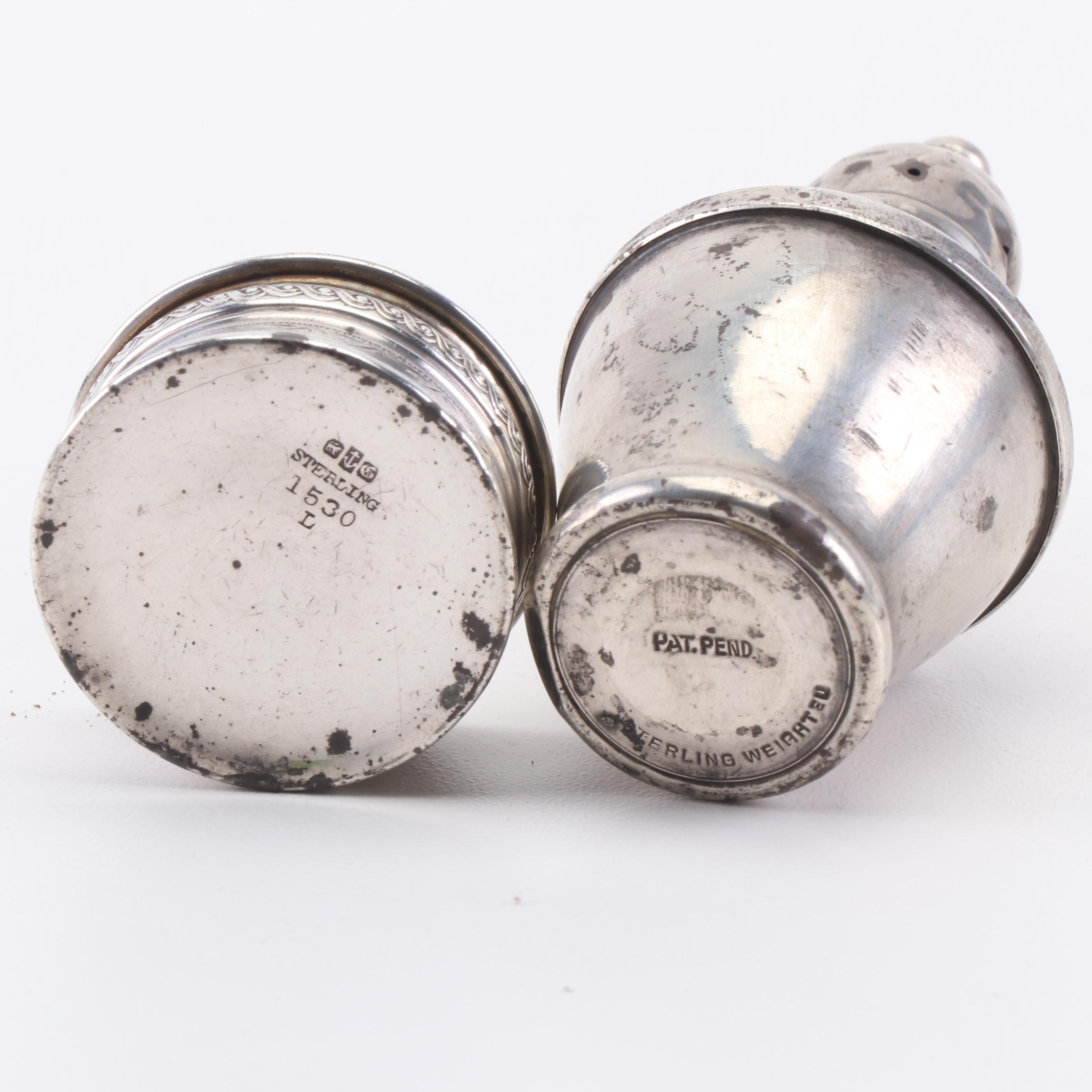 Gorham and JW Wolfenden Sterling Silver Salt and Pepper Shakers, Mid-Century