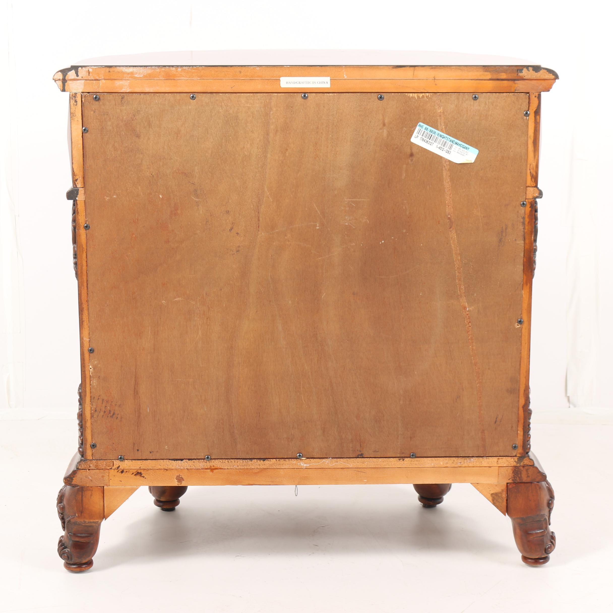 French Provincial Style Burl Wood Demilune Nightstand by Regency House, 21st C.