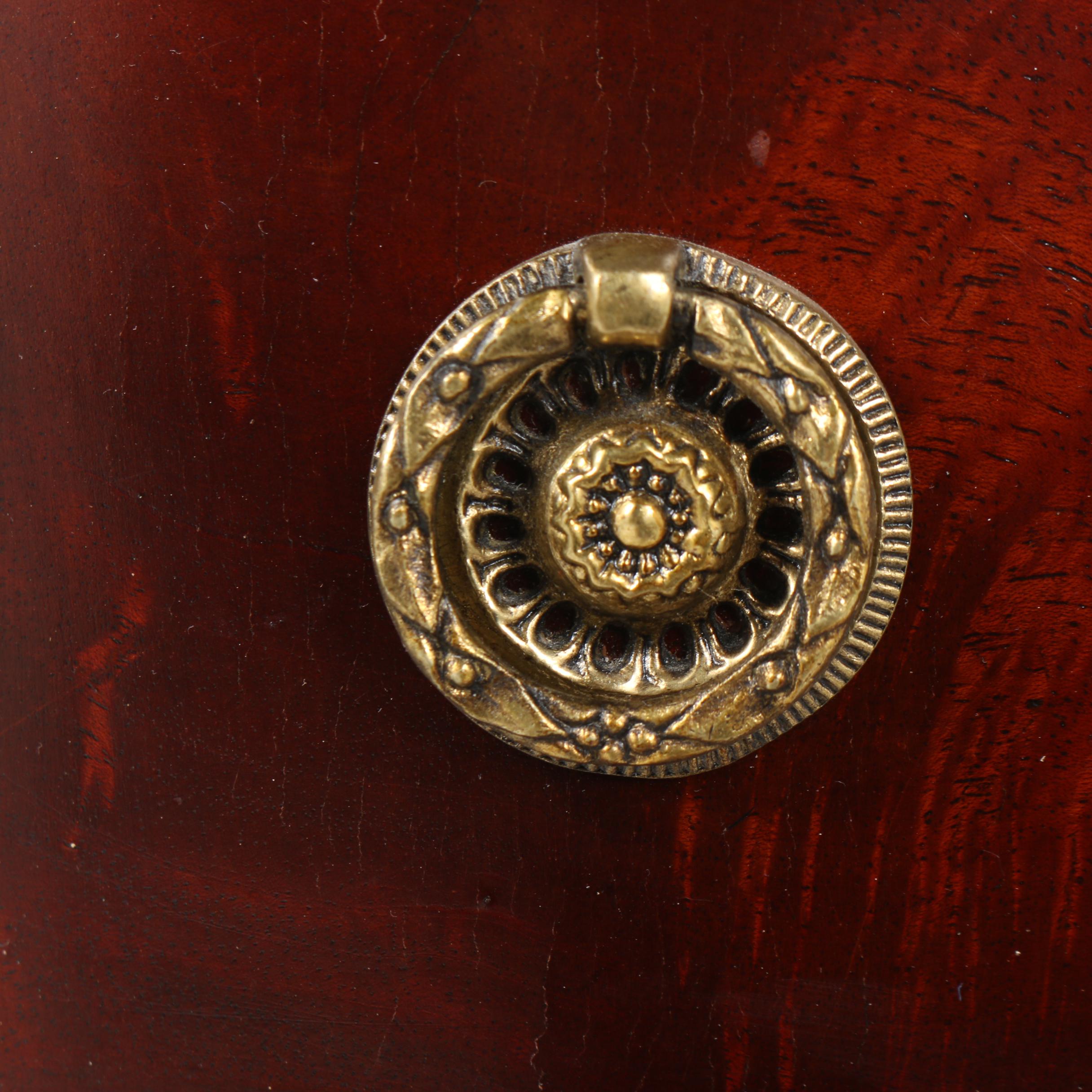 French Provincial Style Burl Wood Demilune Nightstand by Regency House, 21st C.