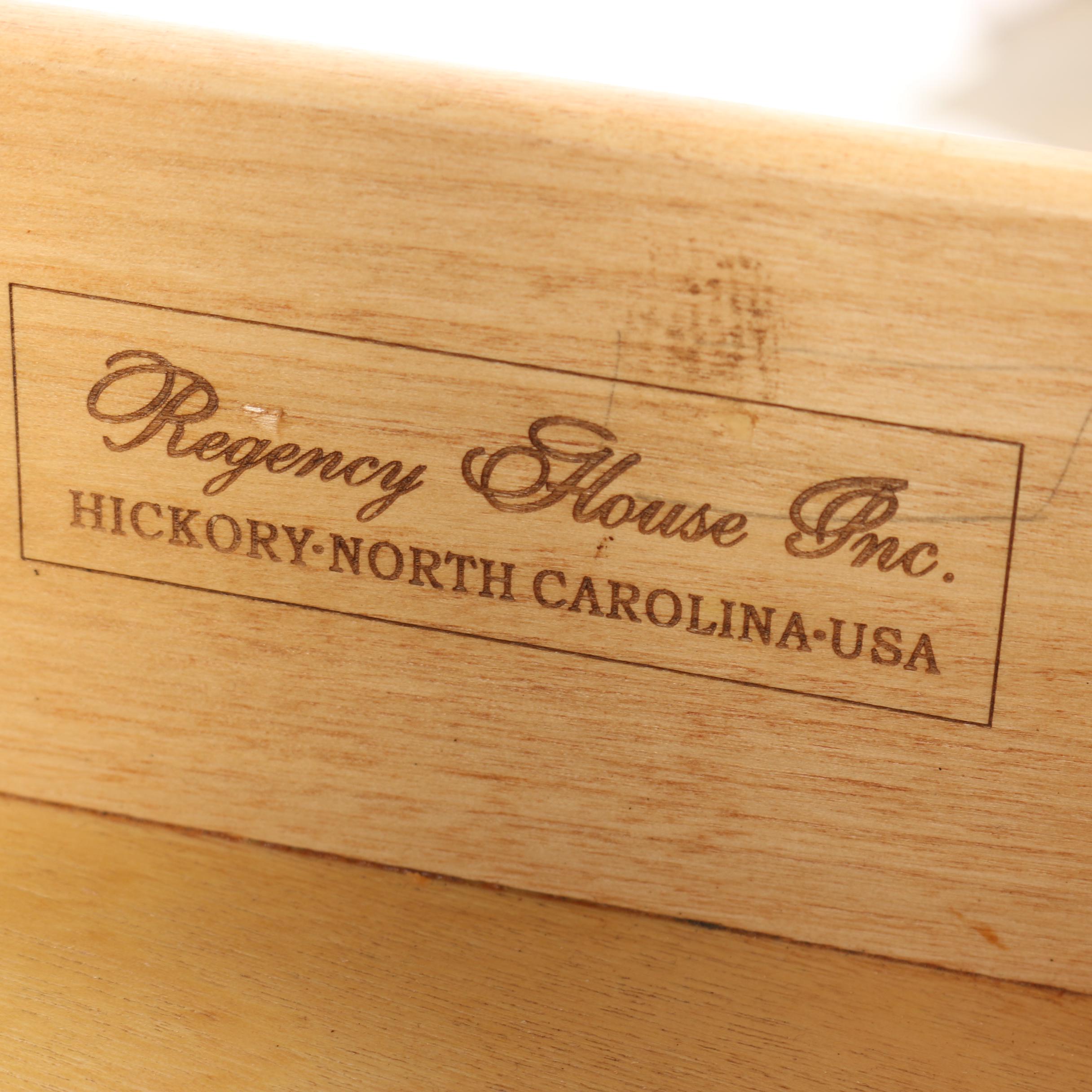 French Provincial Style Burl Wood Demilune Nightstand by Regency House, 21st C.