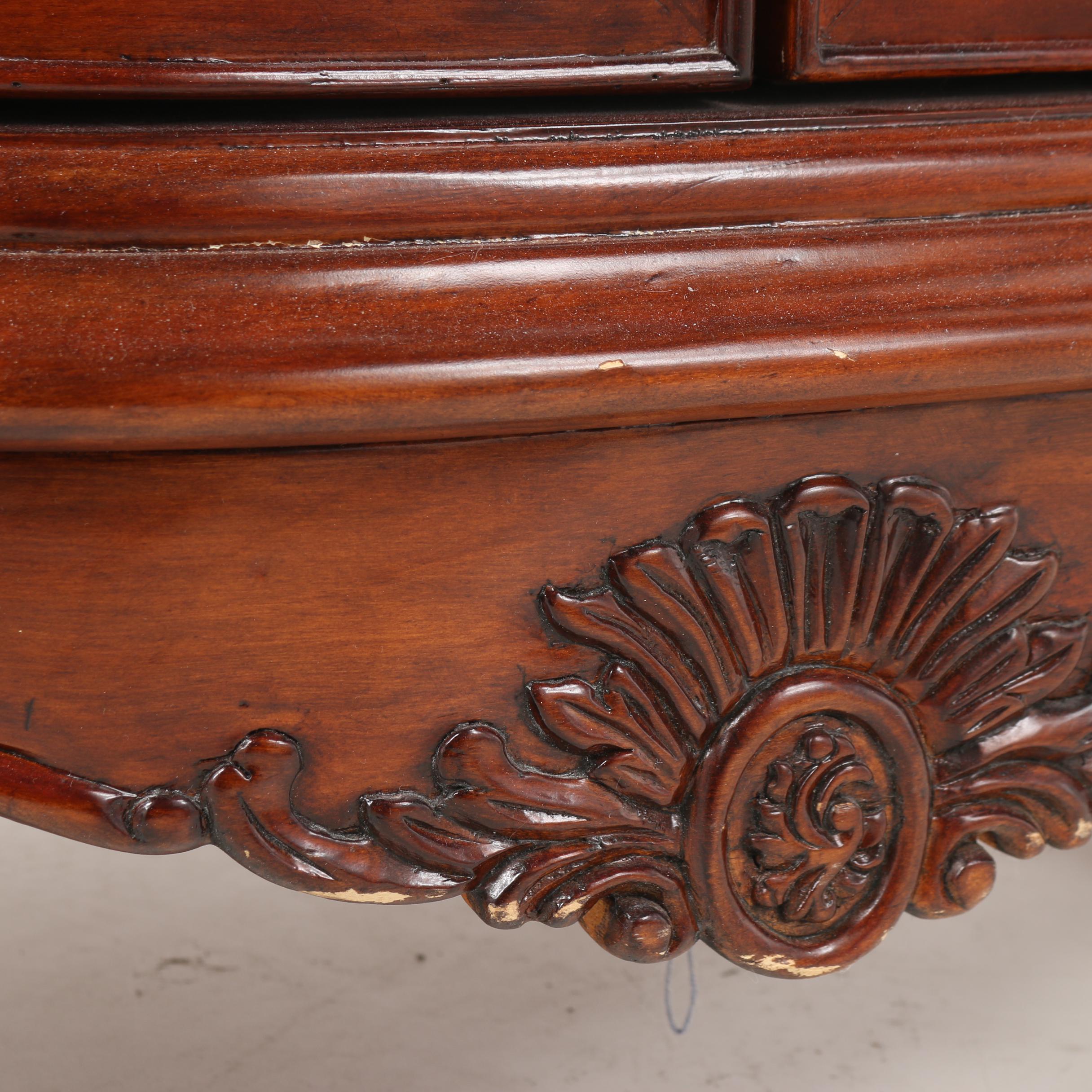 French Provincial Style Burl Wood Demilune Nightstand by Regency House, 21st C.