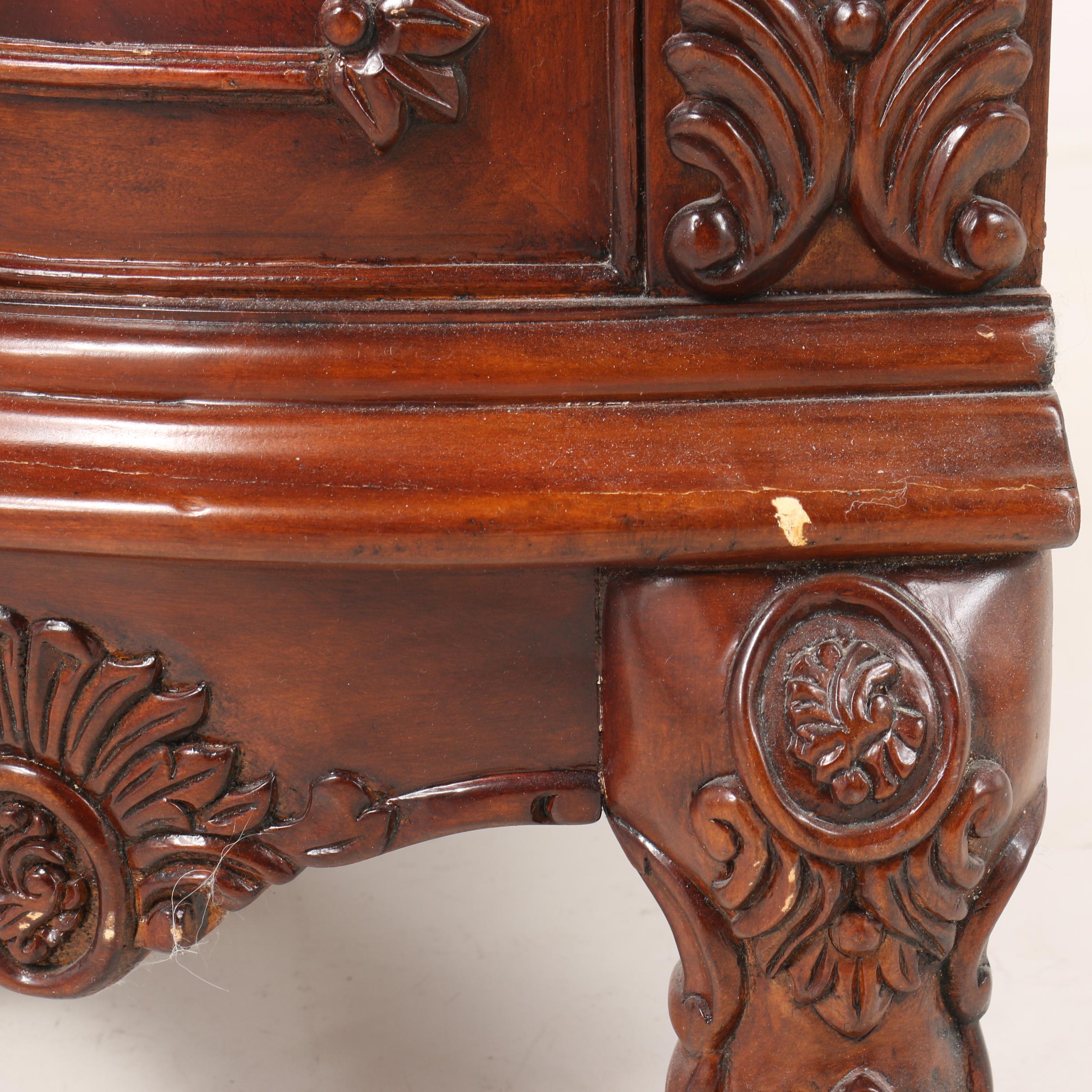 French Provincial Style Burl Wood Demilune Nightstand by Regency House, 21st C.
