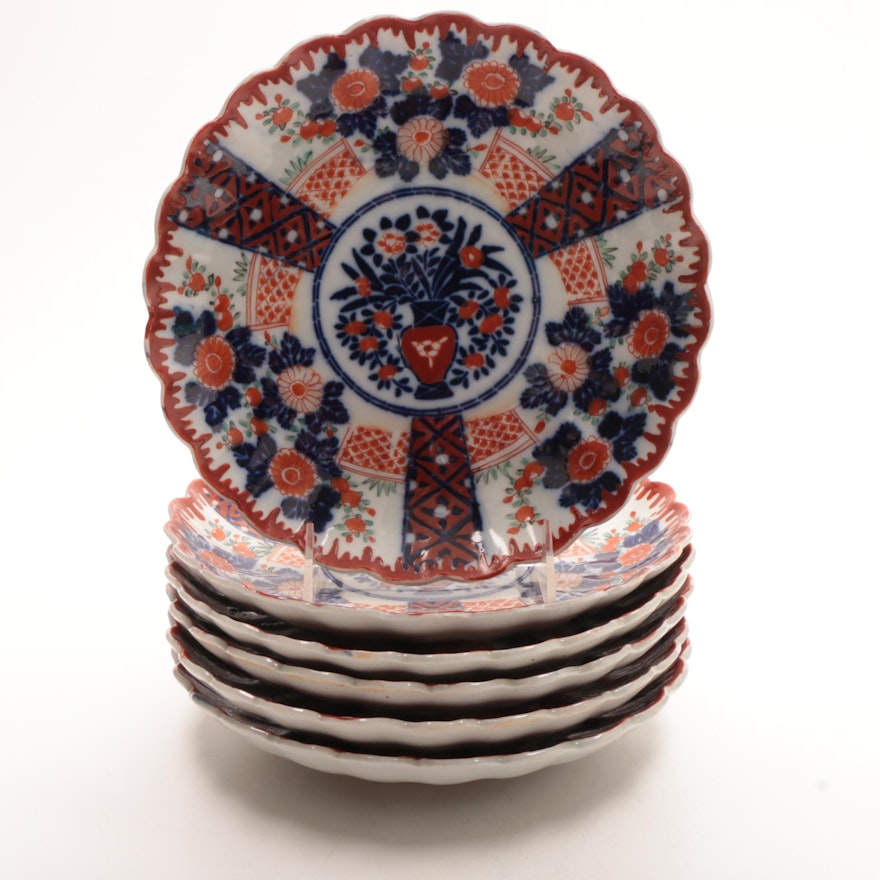 Japanese Imari Hand-Painted Porcelain Plates