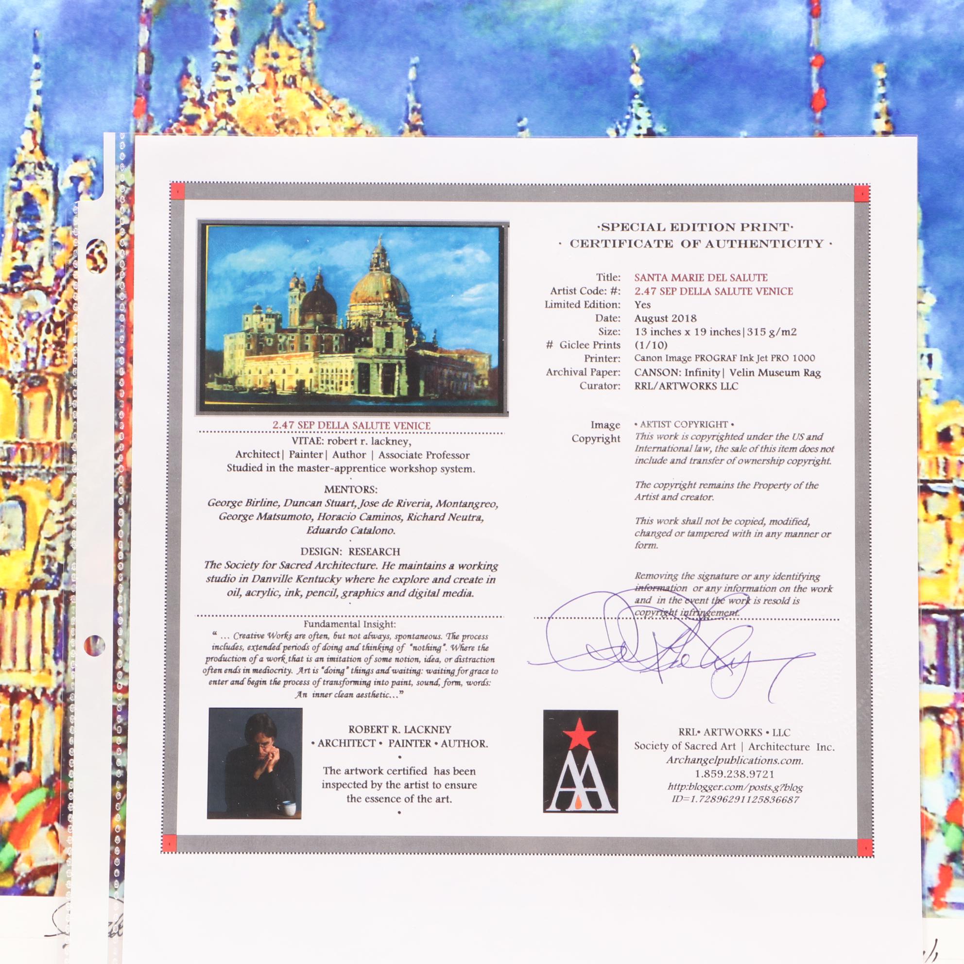 Robert Lackney Limited Edition Giclee Print "Saint Mark - Venice"
