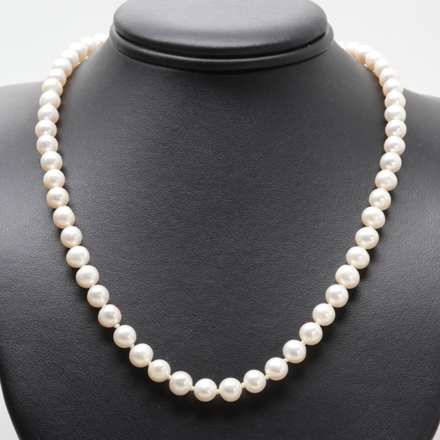 14K Yellow Gold Cultured Pearl Necklace