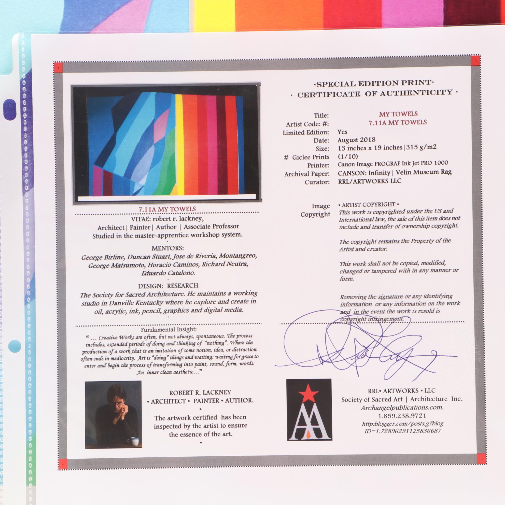 Robert Lackney Limited Edition Giclee Print "My Towels"