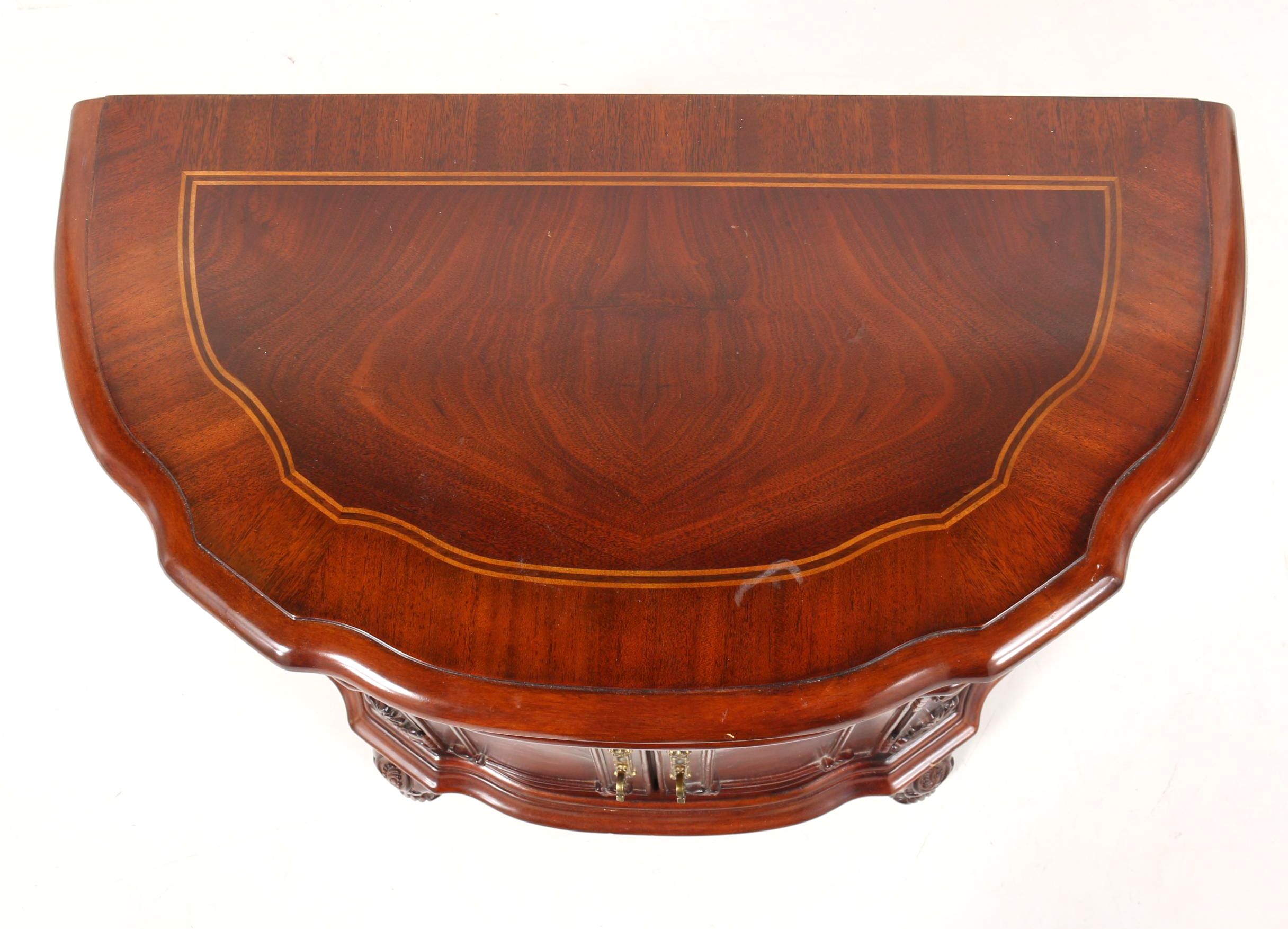 French Provincial Style Burl Wood Demilune Nightstand by Regency House, 21st C.