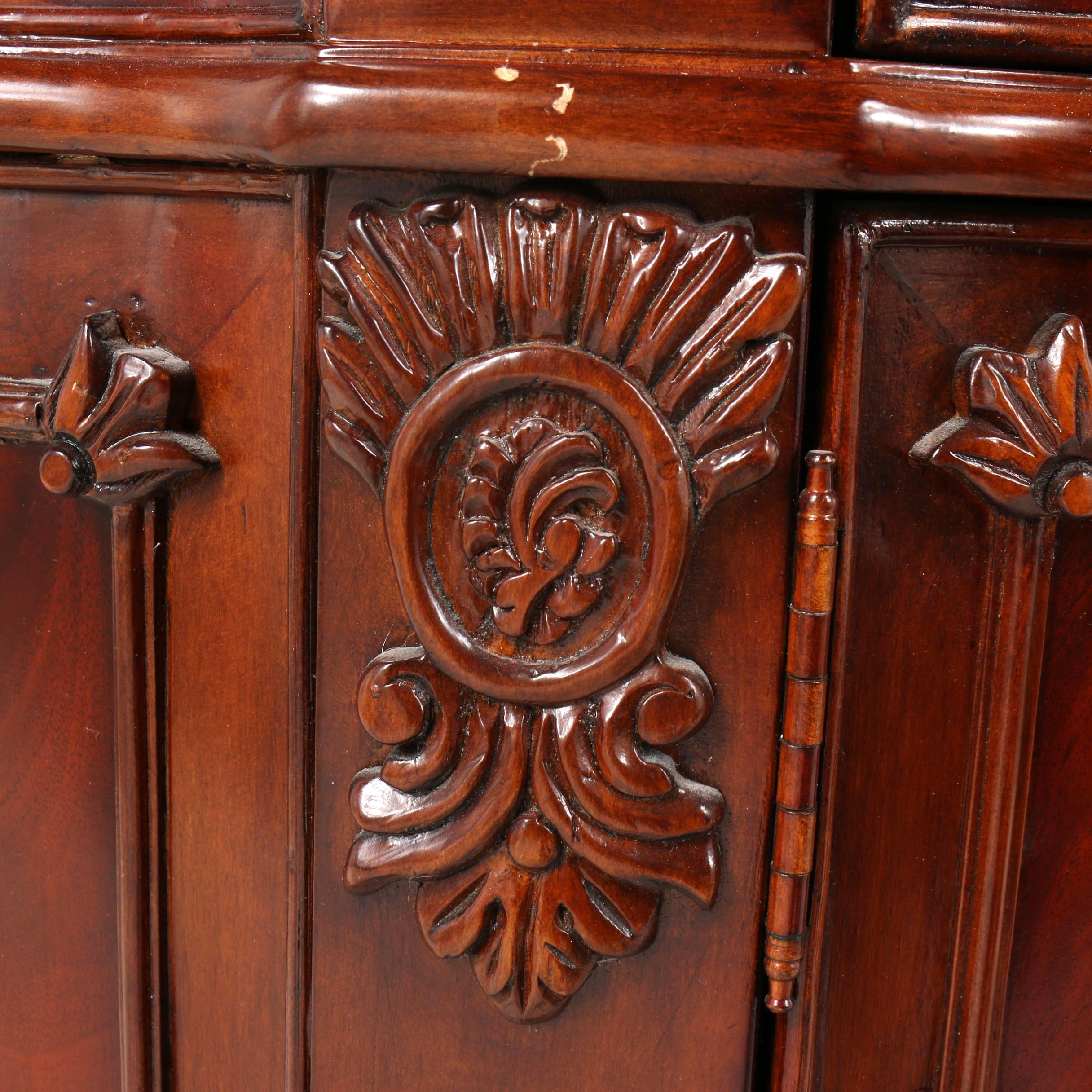 French Provincial Style Burl Wood Demilune Nightstand by Regency House, 21st C.