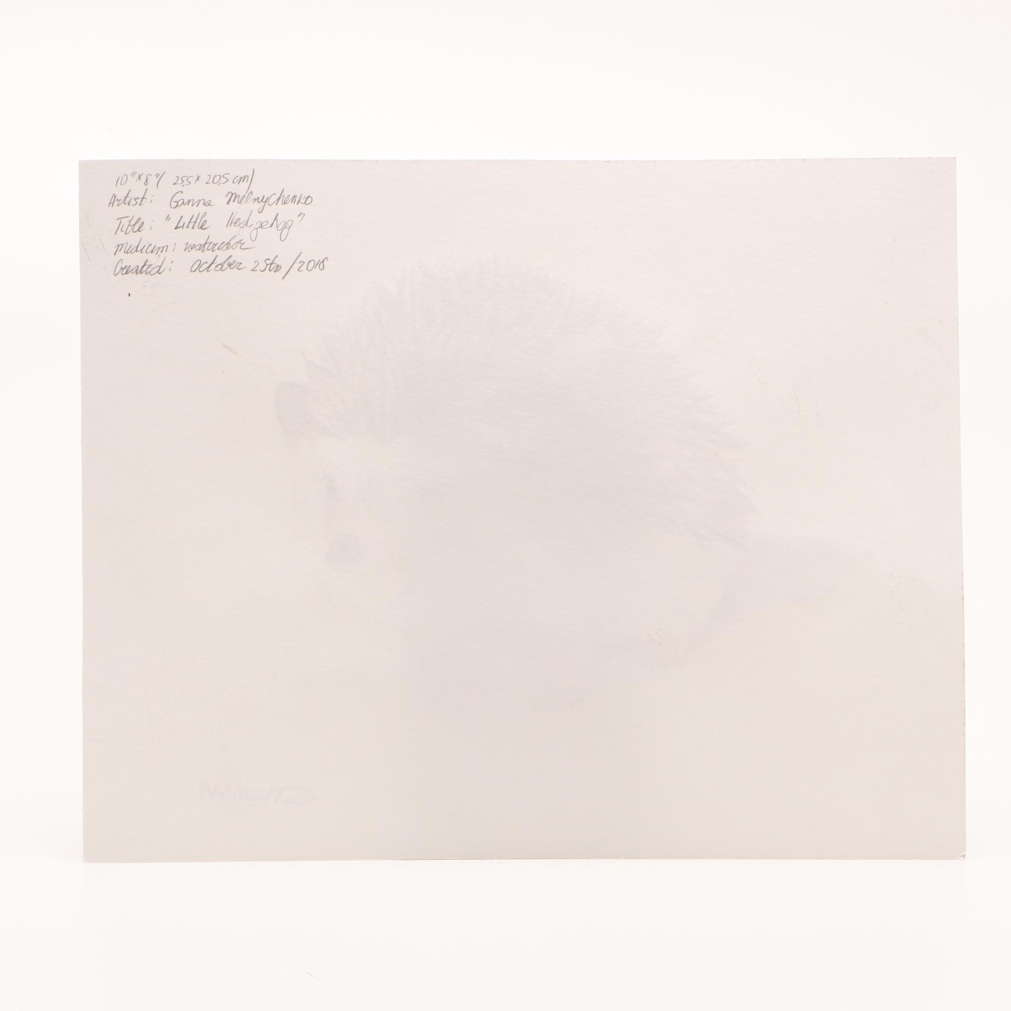 Ganna Melnychenko Watercolor Painting "Little Hedgehog"
