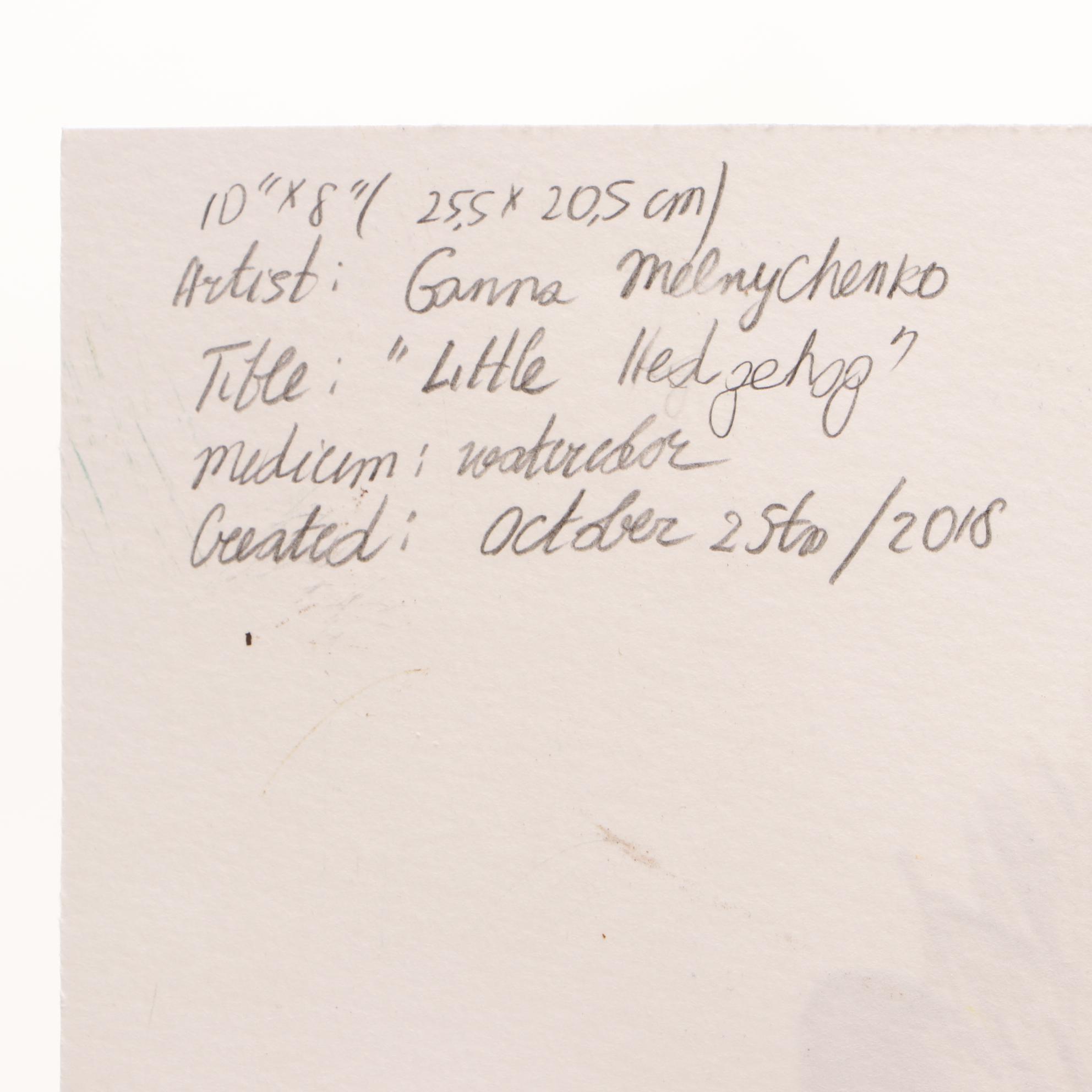 Ganna Melnychenko Watercolor Painting "Little Hedgehog"