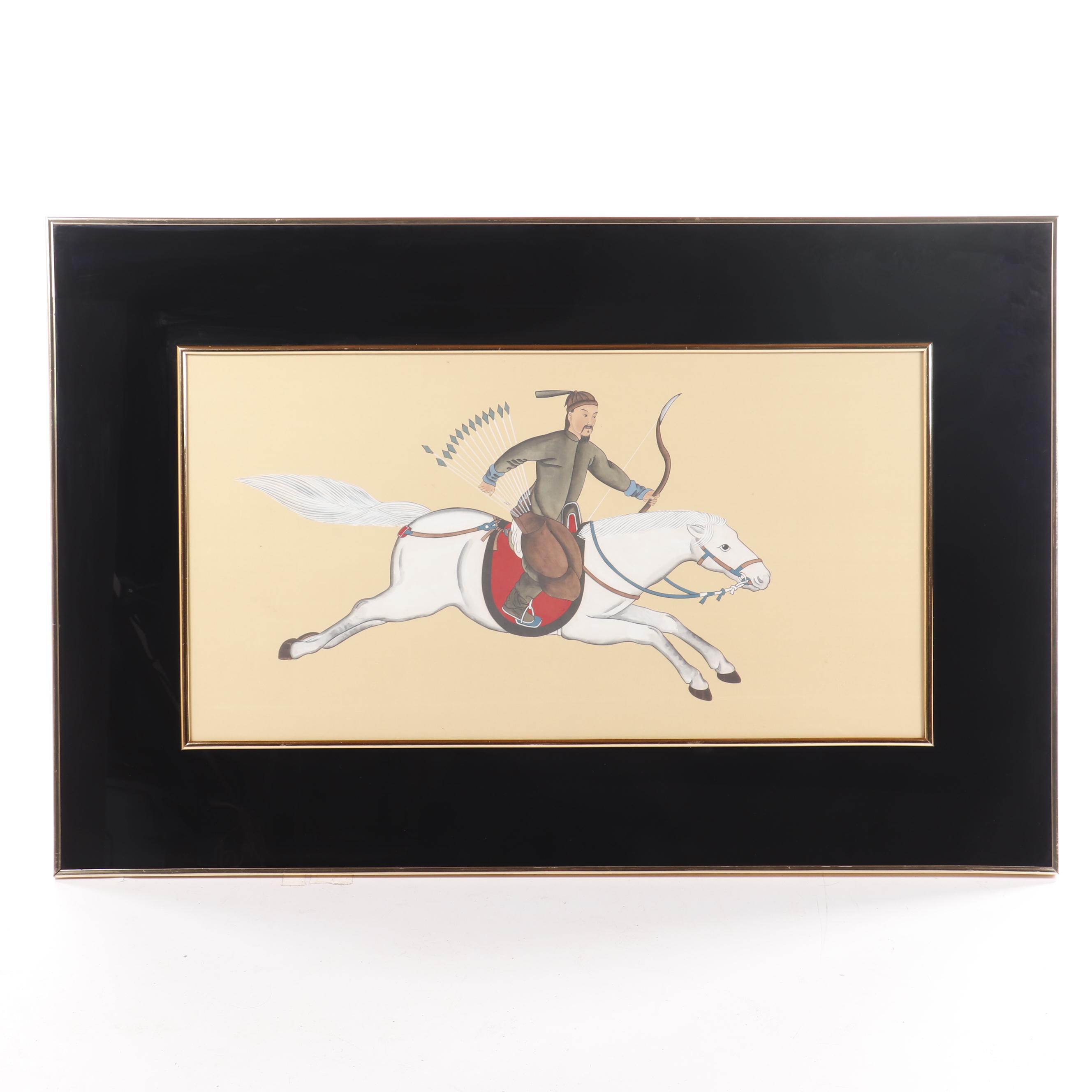 Silk Painting after Lang Shining "Mangchan Lays Low the Enemy Ranks"