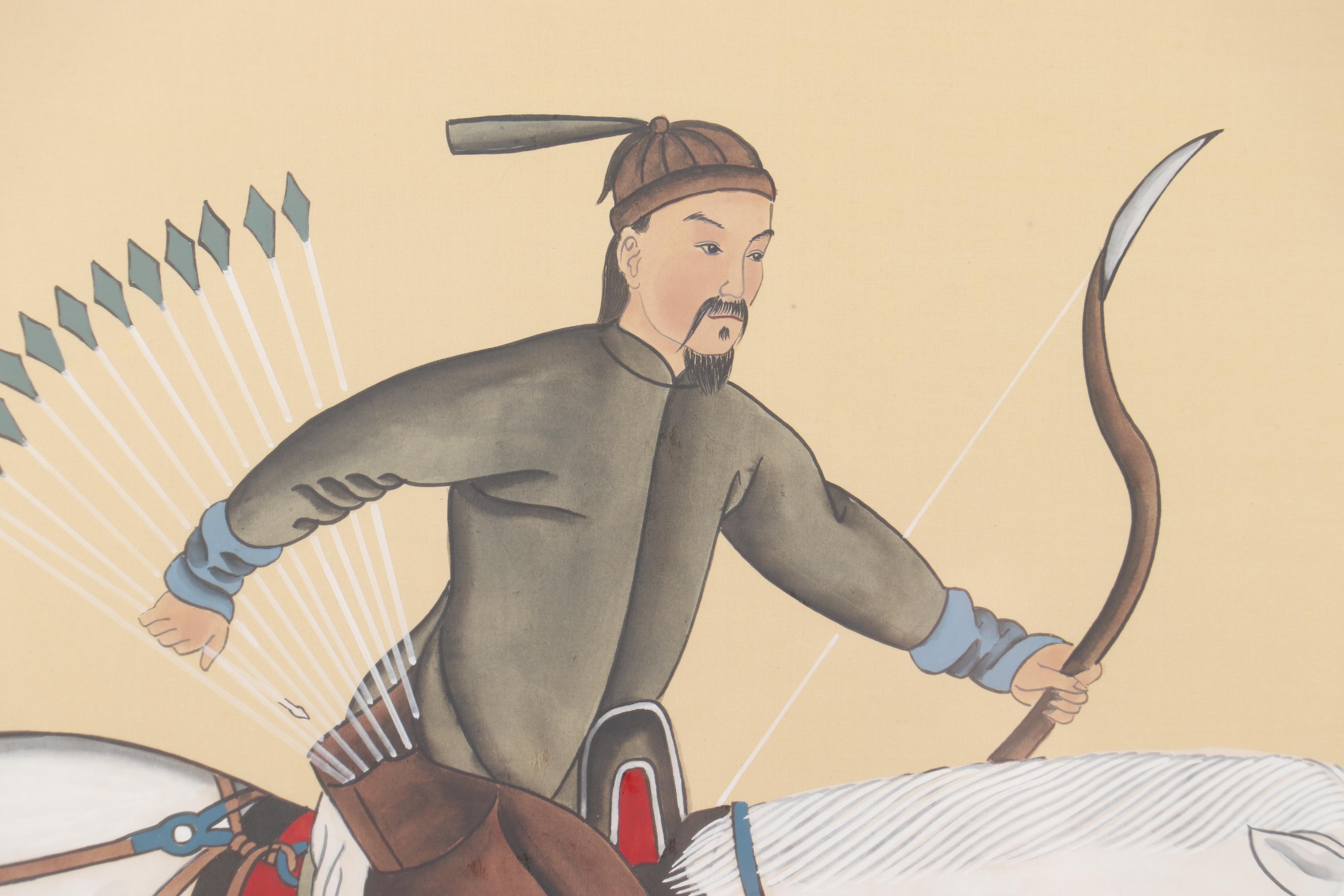 Silk Painting after Lang Shining "Mangchan Lays Low the Enemy Ranks"