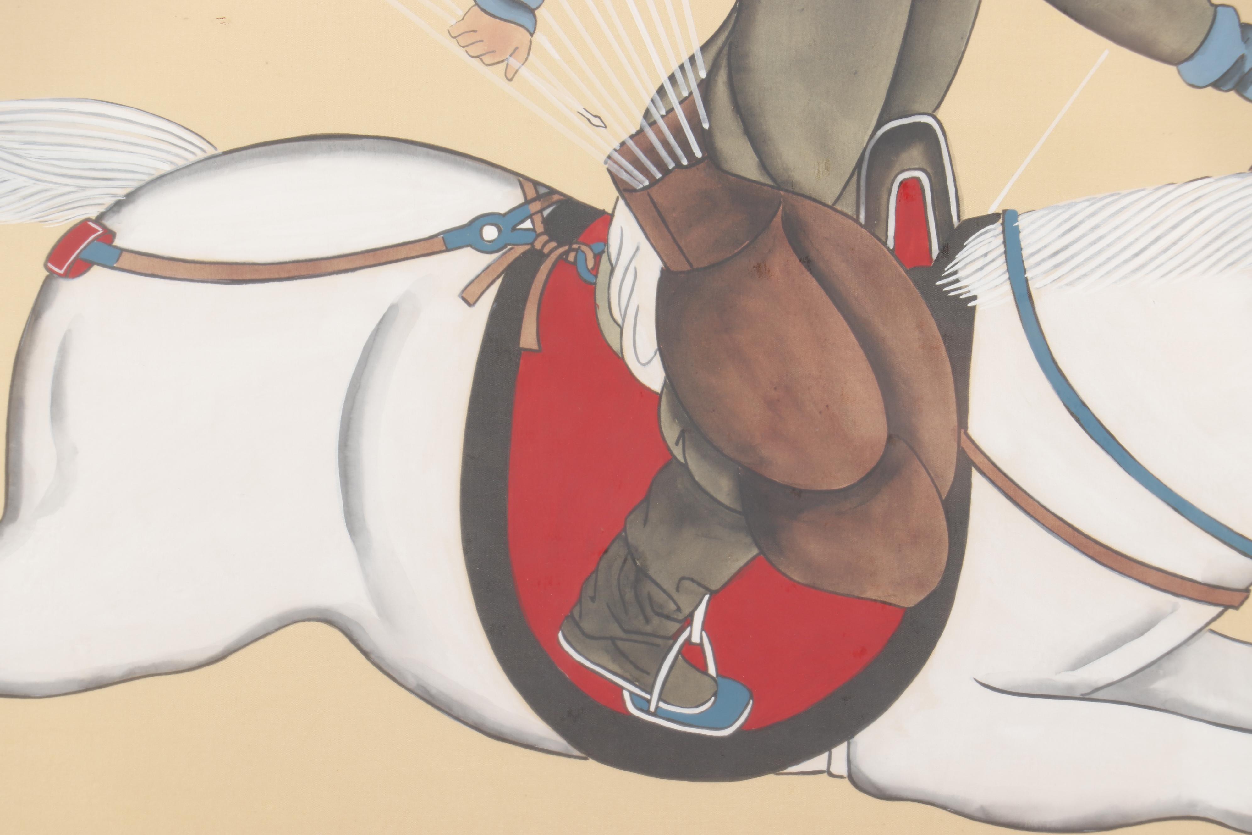 Silk Painting after Lang Shining "Mangchan Lays Low the Enemy Ranks"