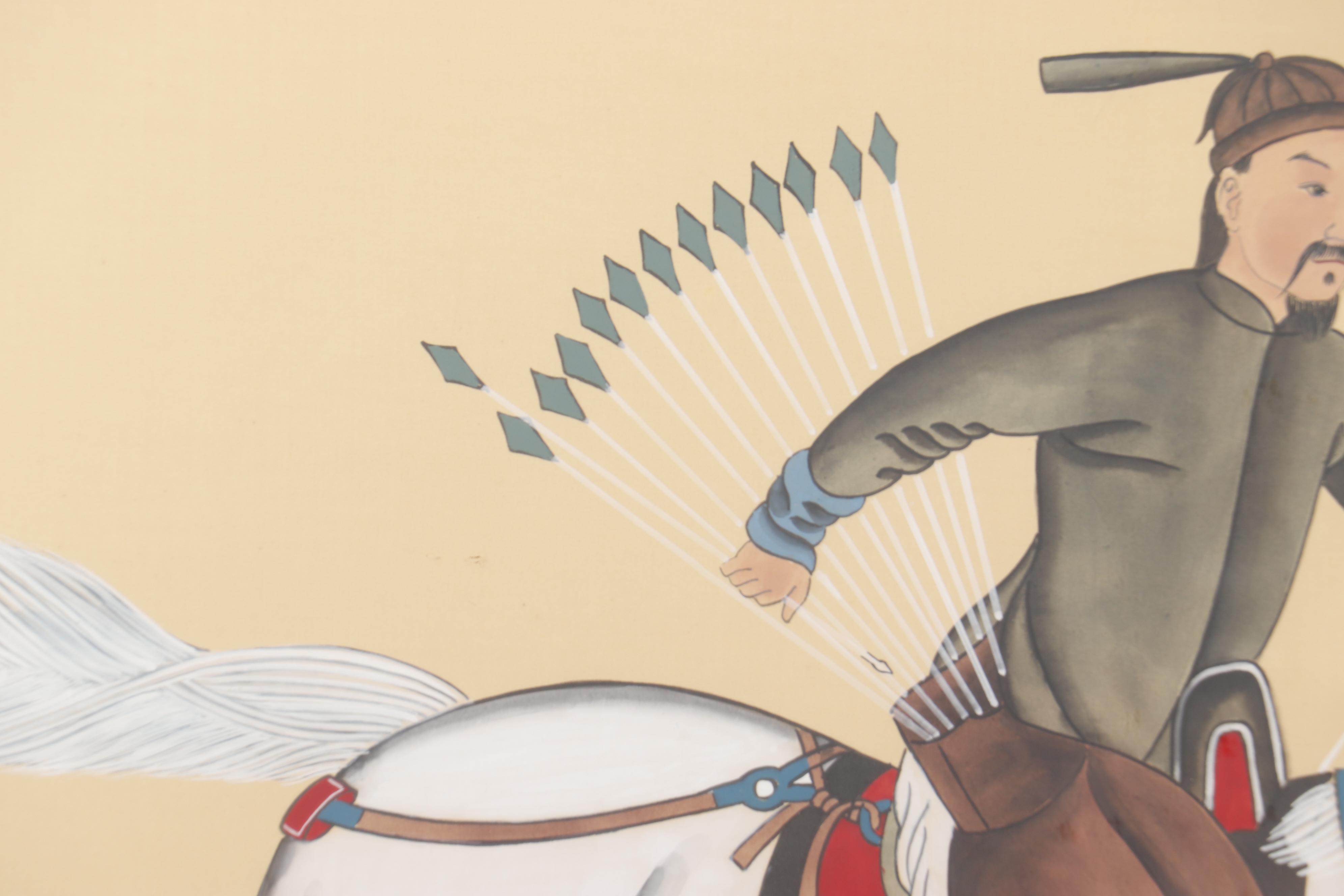 Silk Painting after Lang Shining "Mangchan Lays Low the Enemy Ranks"