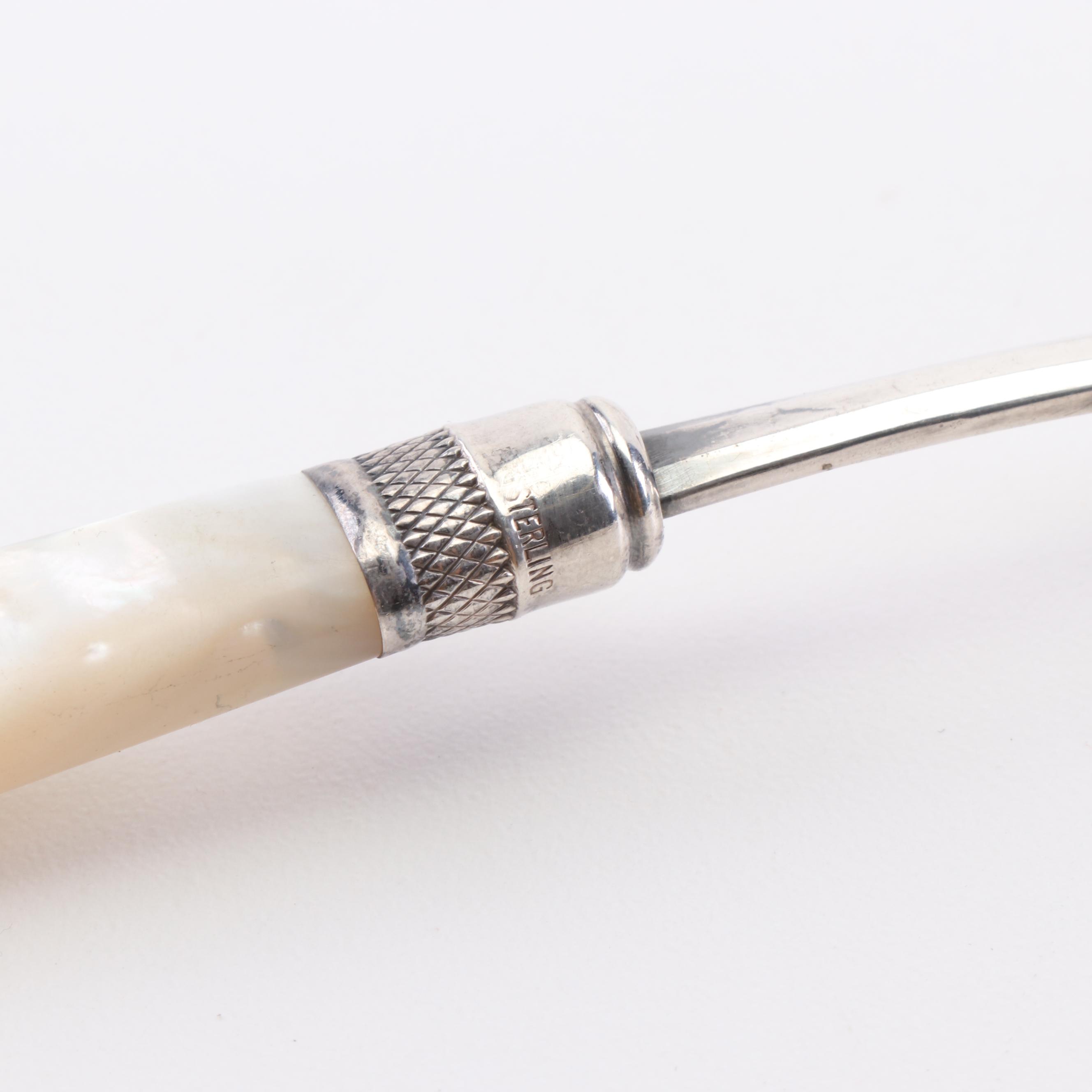 Concord Silversmiths Sterling Handled Carving Set with Other Silver Tableware