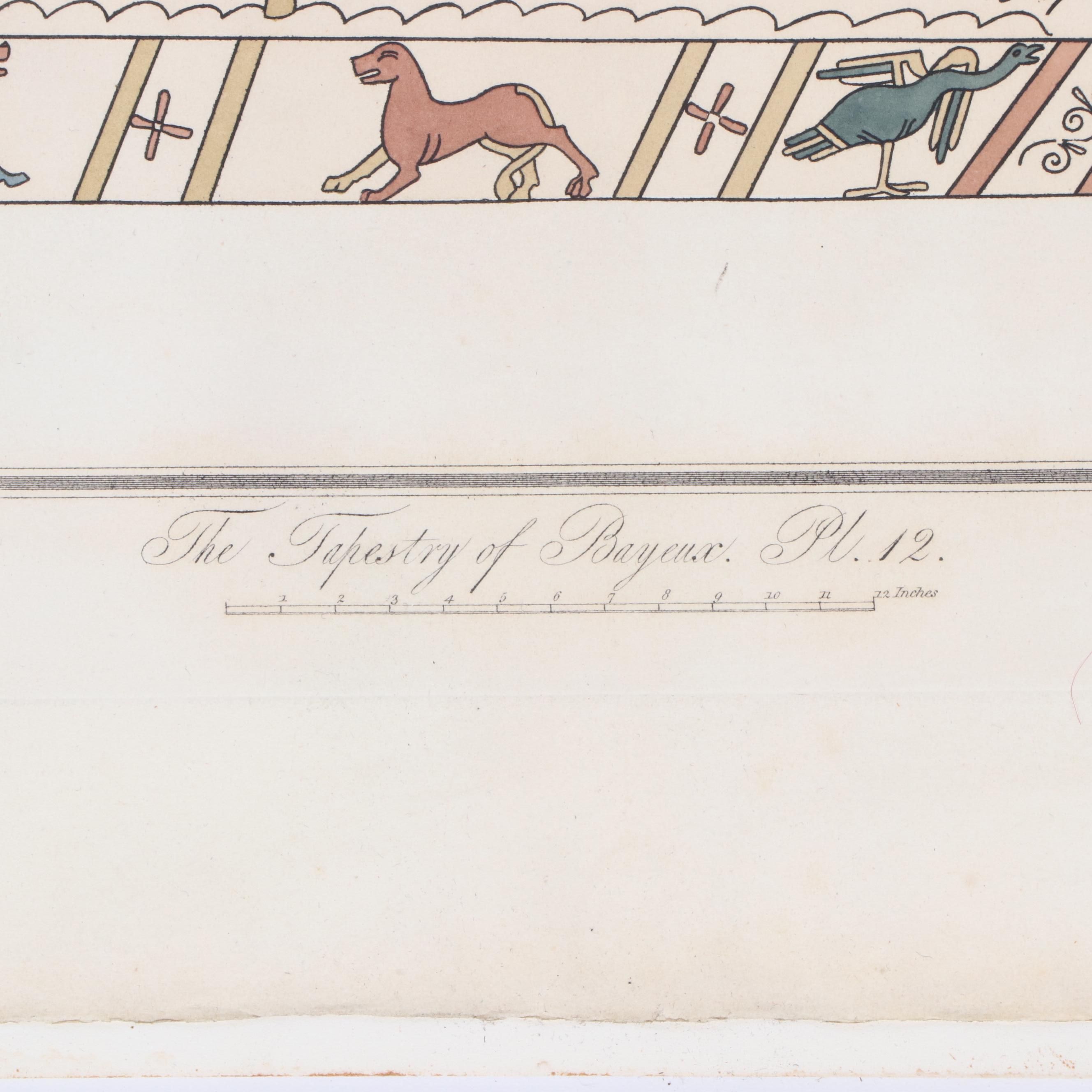 James Basire II Hand-Colored Etchings "The Tapestry of Bayeux"
