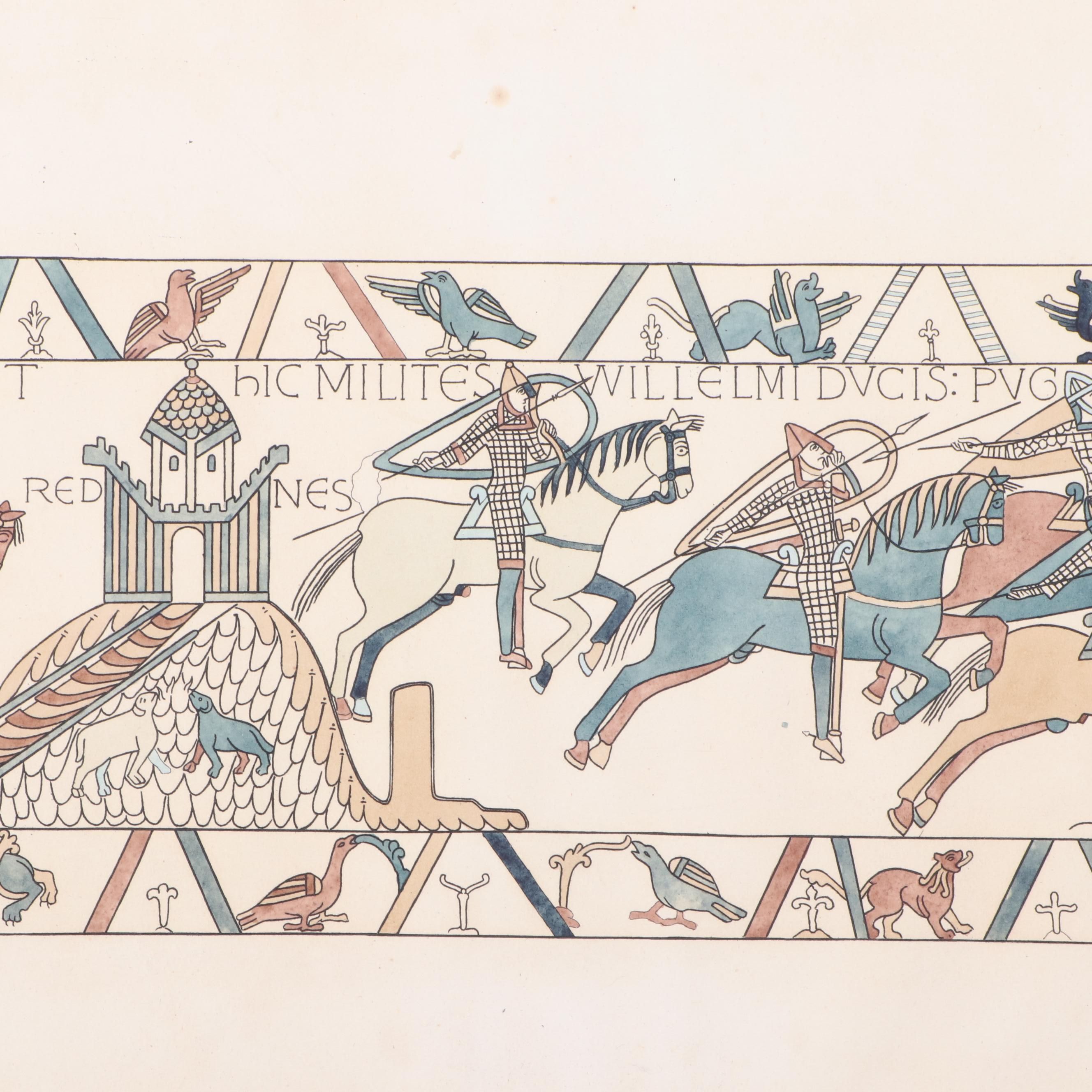 James Basire II Hand-Colored Etchings "The Tapestry of Bayeux"