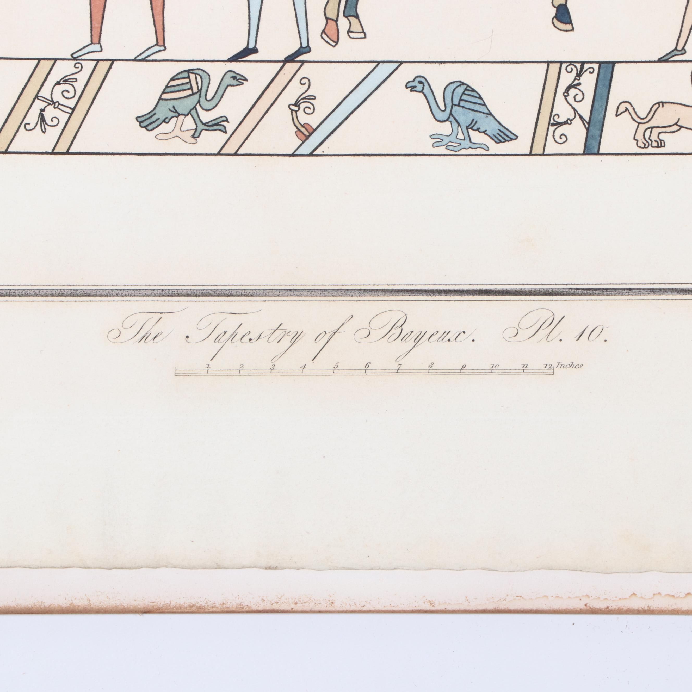 James Basire II Hand-Colored Etchings "The Tapestry of Bayeux"