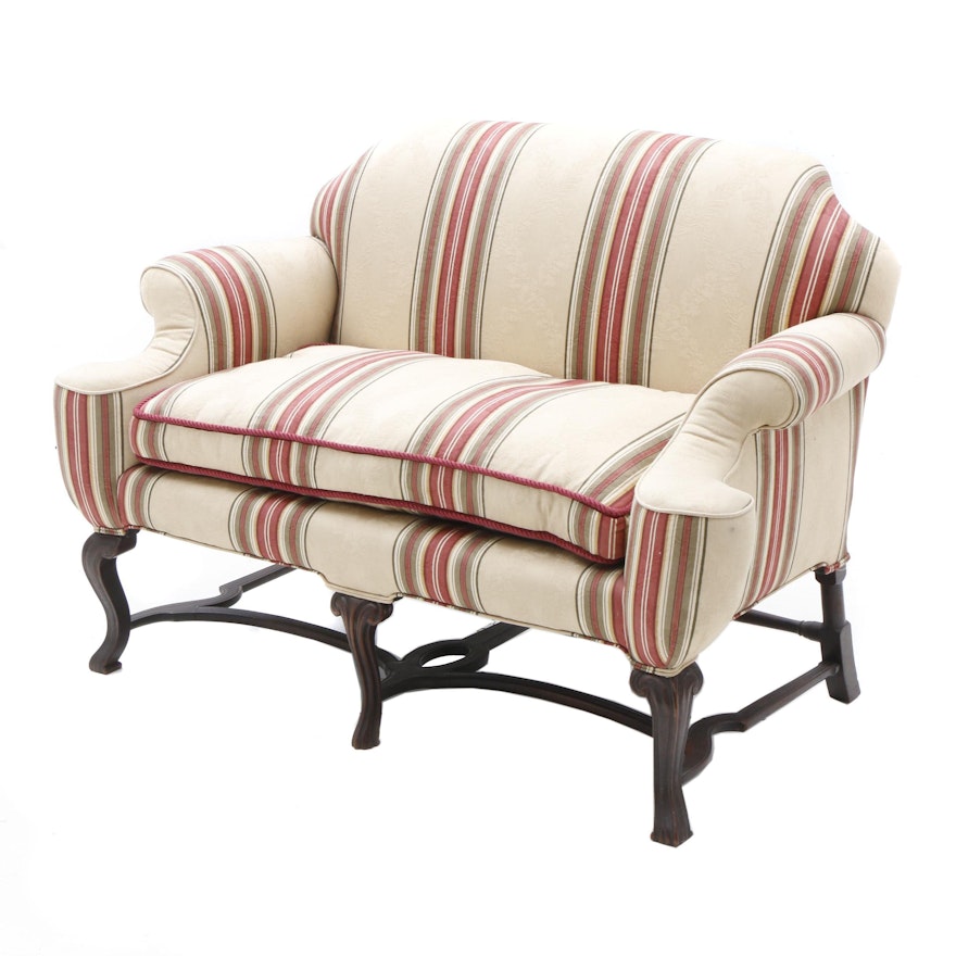 Queen Anne Style Upholstered Settee