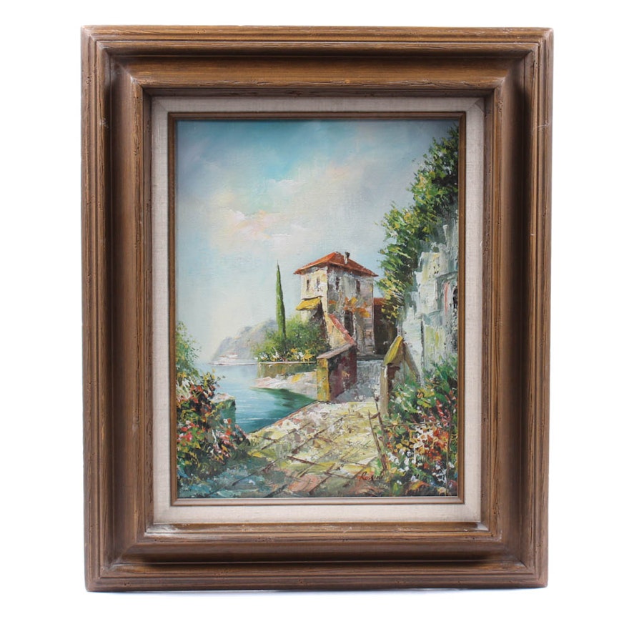 Rossini Oil Painting of Seaside Villa