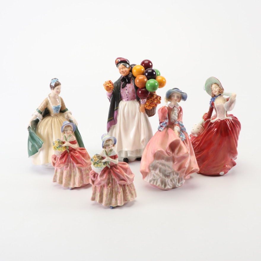 Royal Doulton Porcelain Figurines including "Biddy Pennyfarthing" and "Cissie"