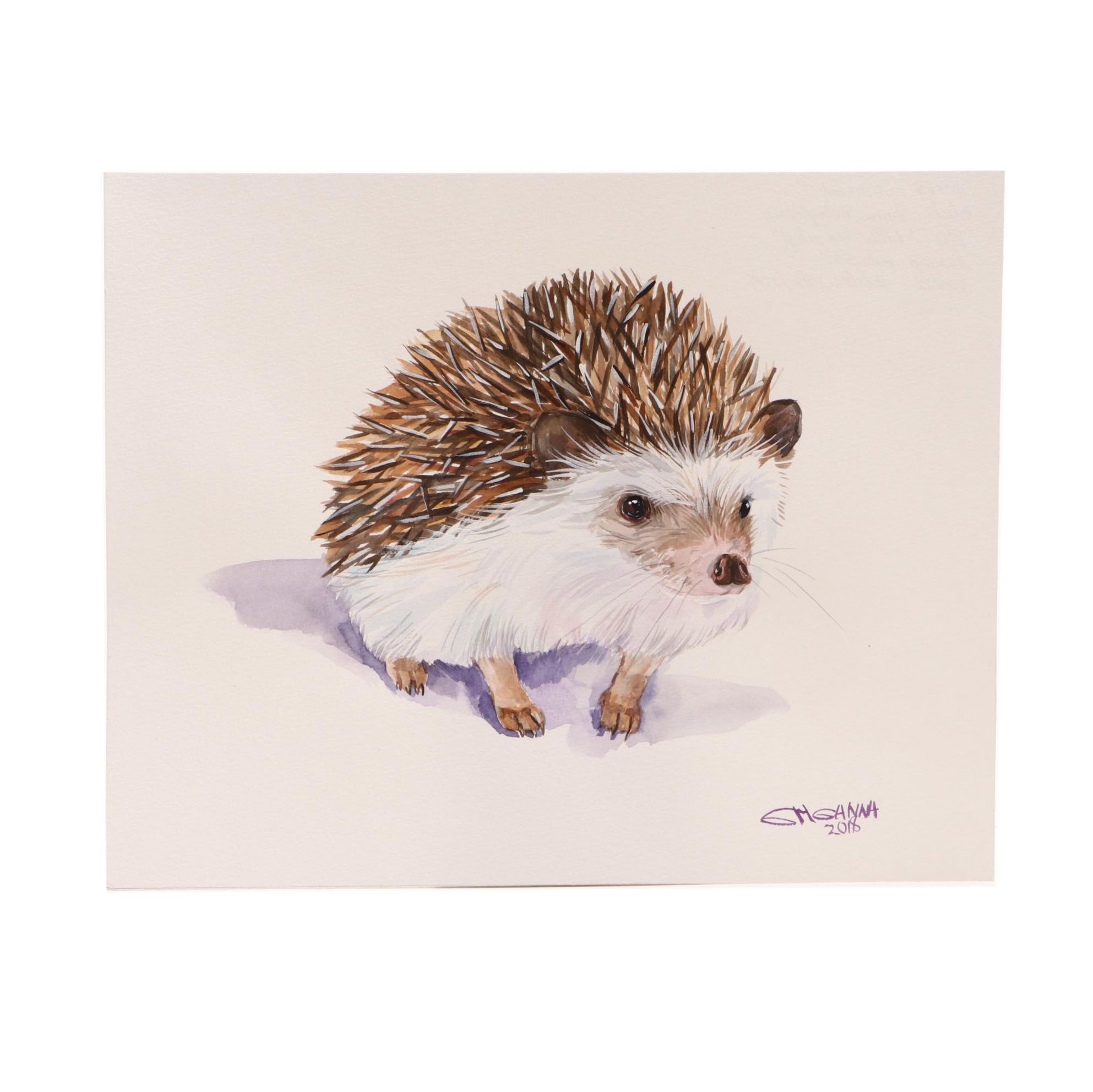 Ganna Melnychenko Watercolor Painting "Little Hedgehog"