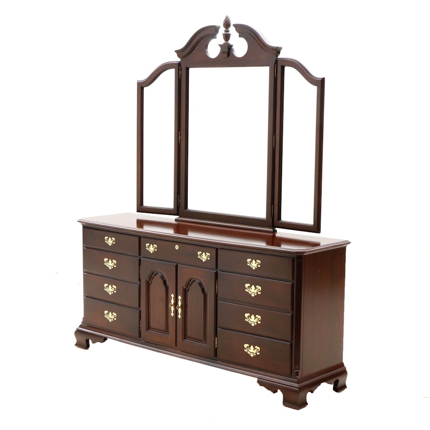 Federal Style Chest of Drawer with Mirror in Cherry by Kincaid