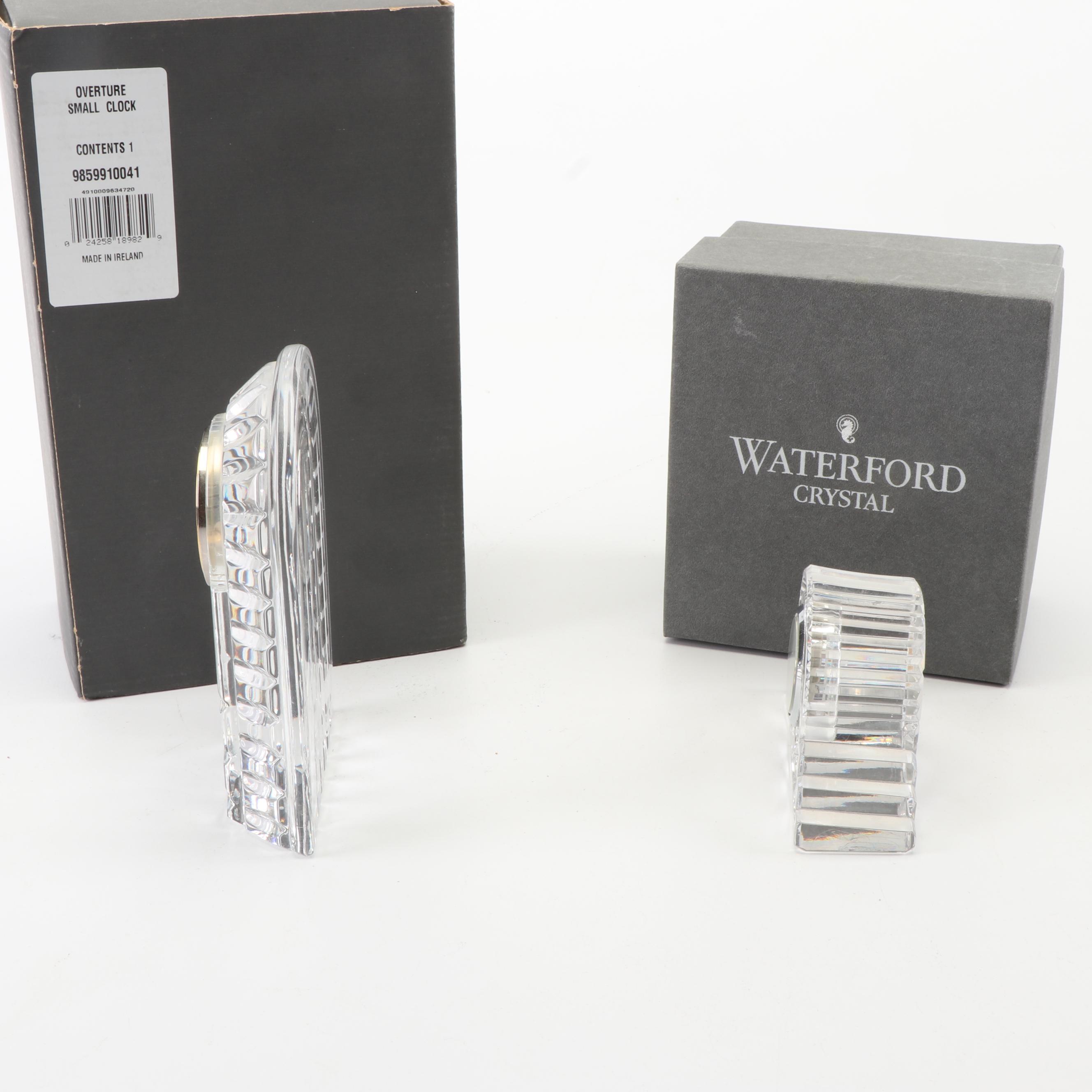 Waterford Crystal Miniature Shelf Clocks including "Overture"