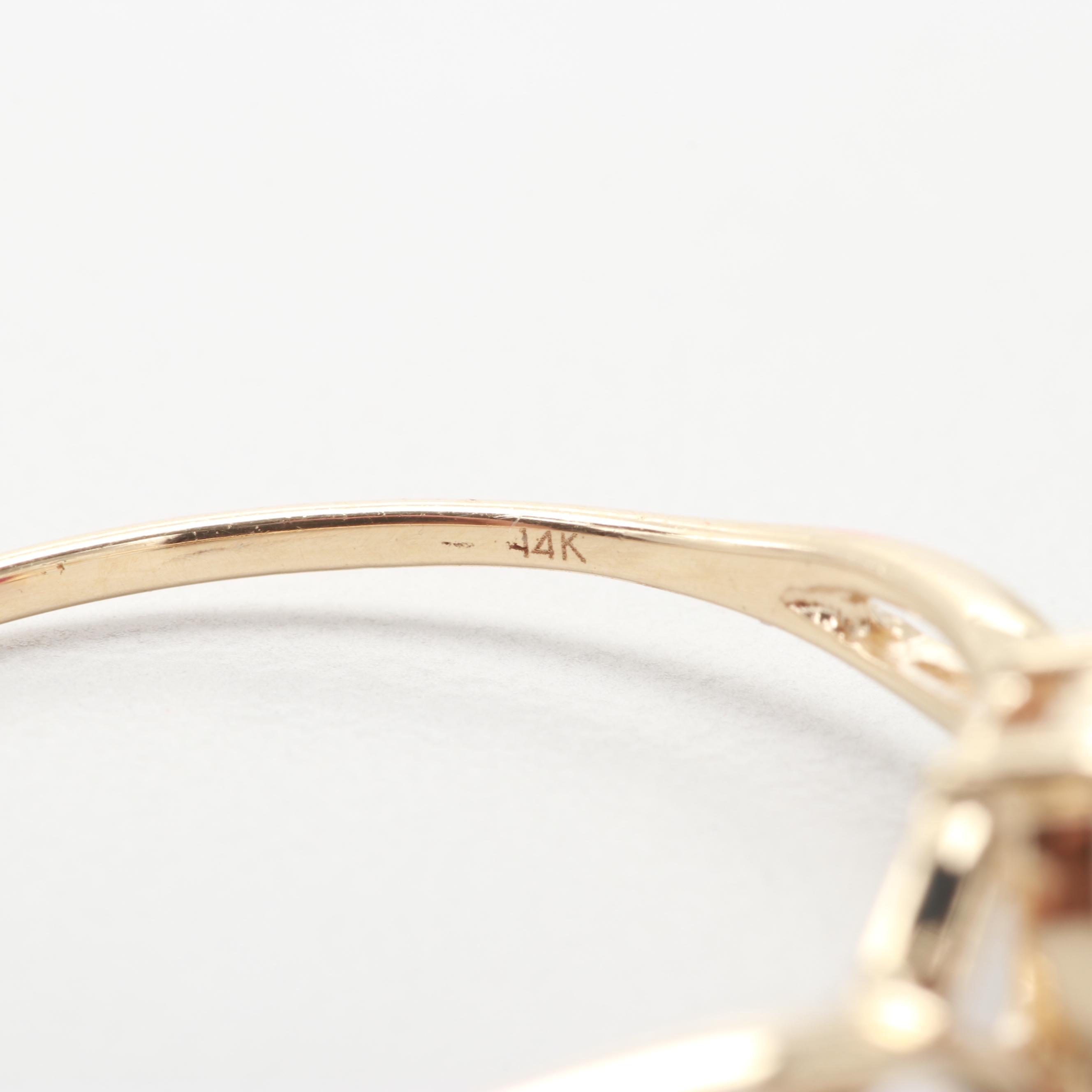 14K Yellow Gold Ruby Ring