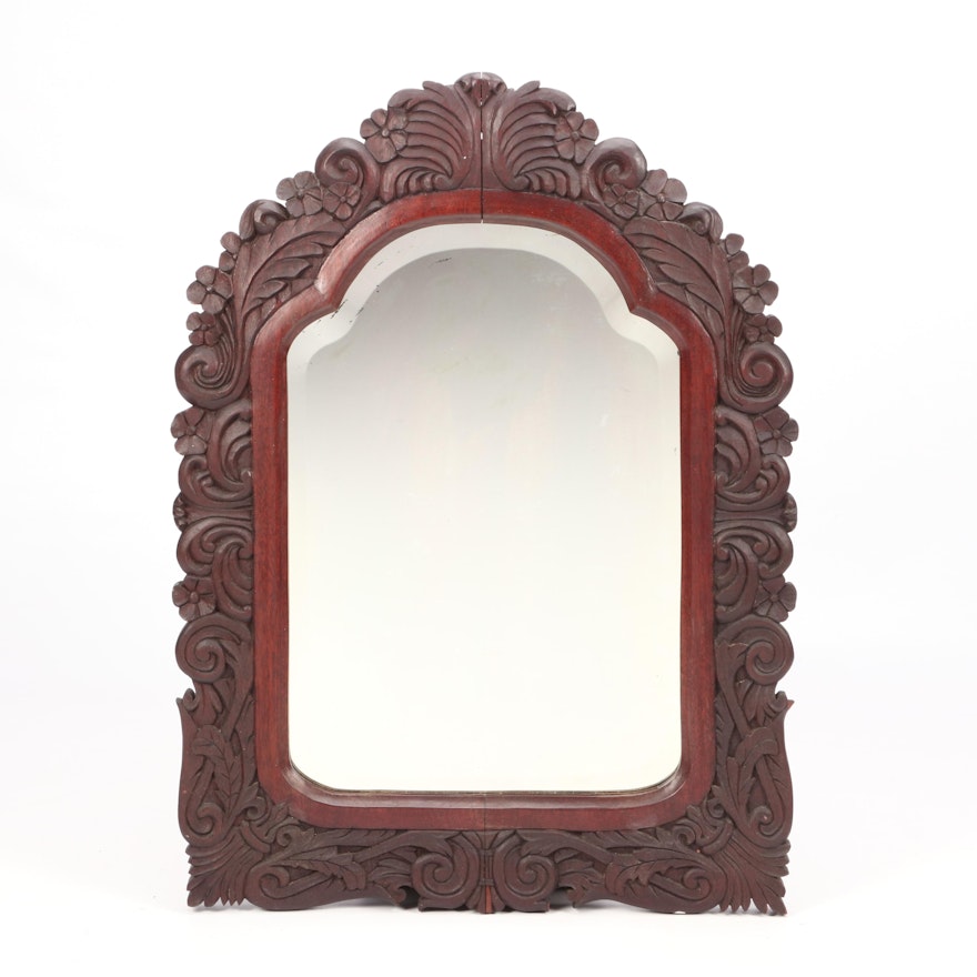 Carved Rosewood Wall Mirror