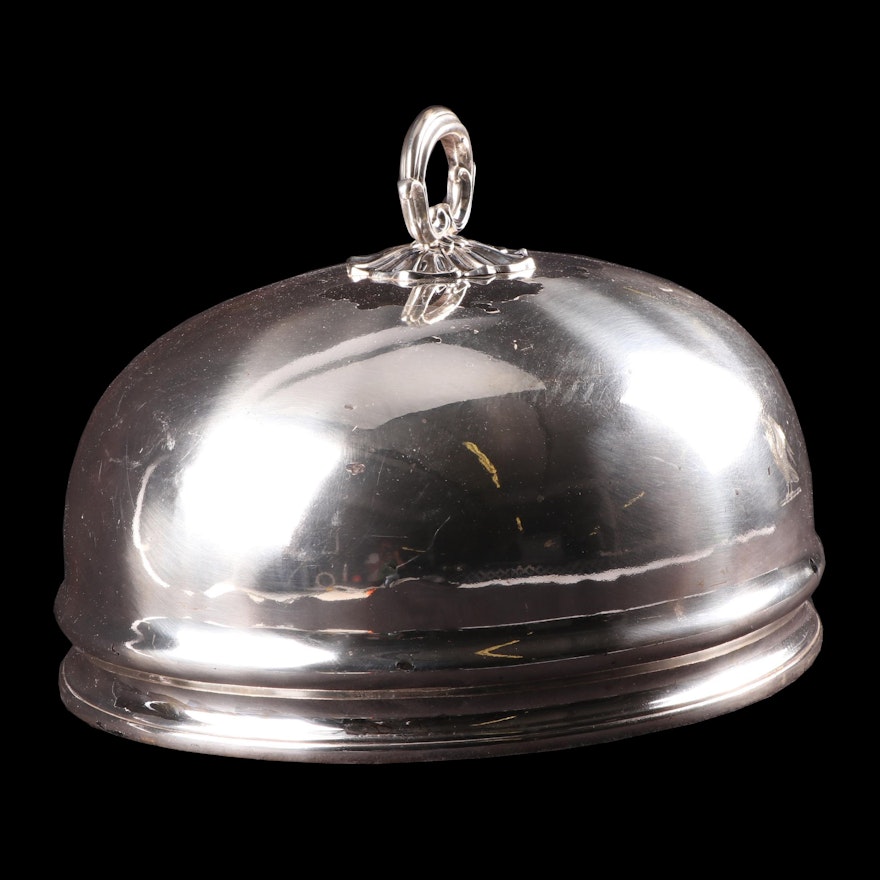 Elkington & Co. Armorial Silver Plate Meat Dome, 1851