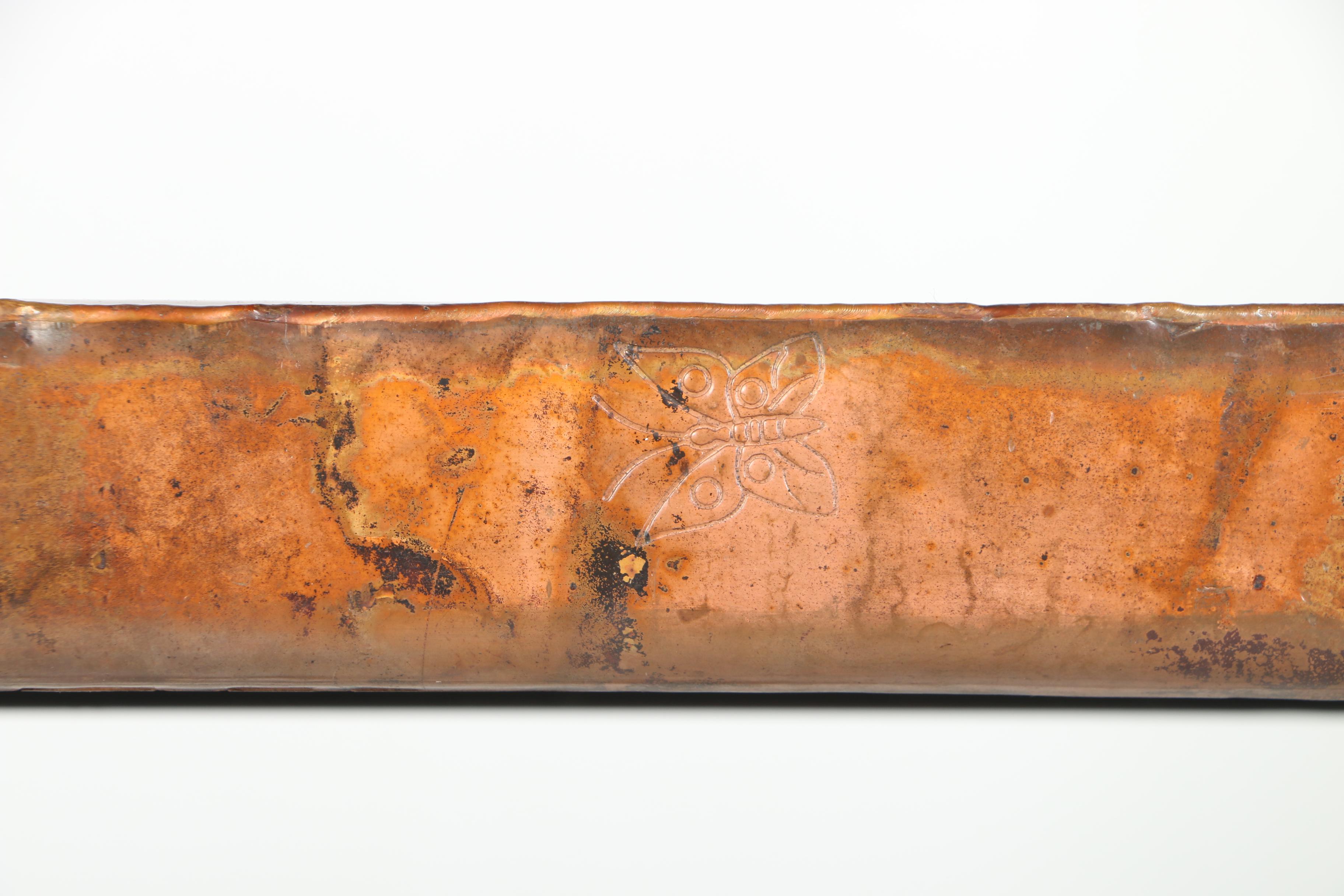 Contemporary "Arhaus" Mexican Iron and Hand Hammered Copper Oval Dining Table