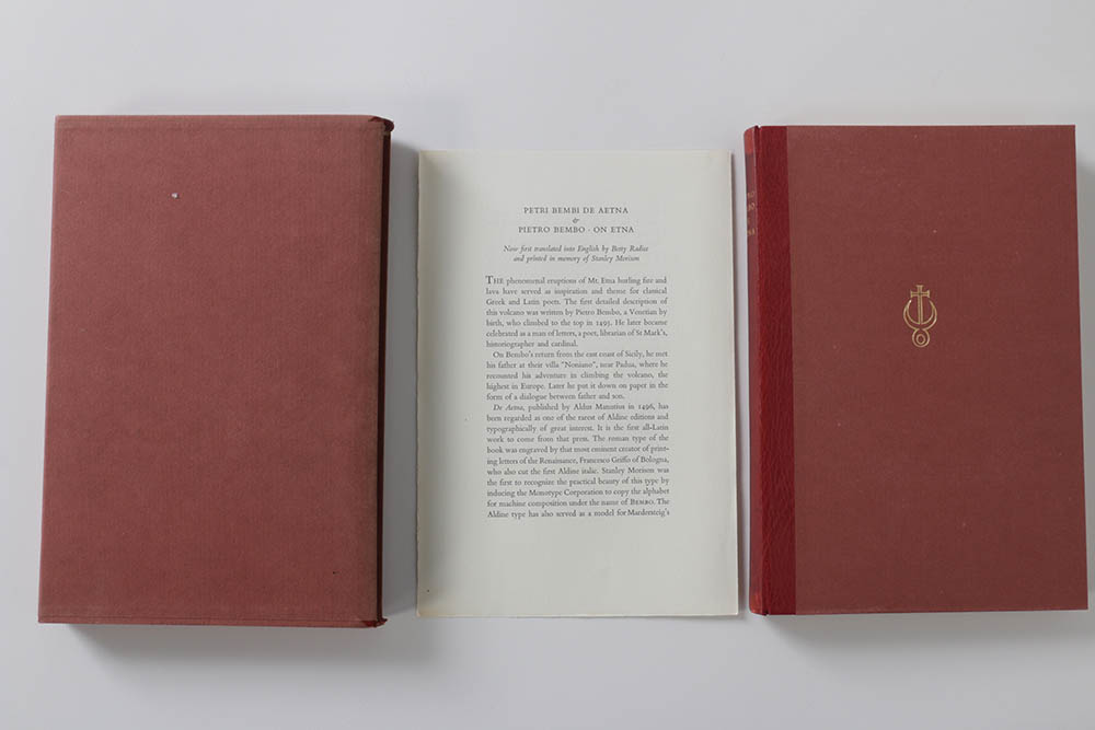 1969 Limited First English Translation "Pietro Bembo on Etna" by Pietro Bembo