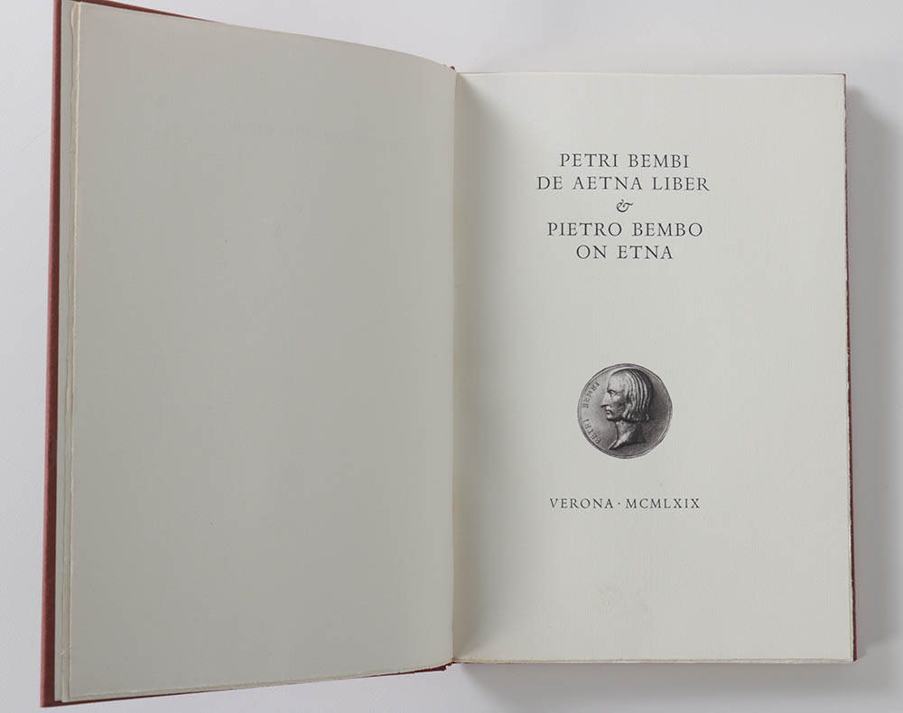 1969 Limited First English Translation "Pietro Bembo on Etna" by Pietro Bembo
