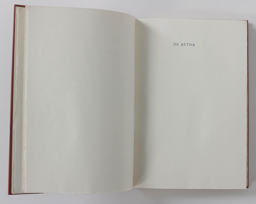 1969 Limited First English Translation "Pietro Bembo on Etna" by Pietro Bembo