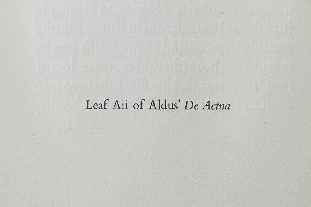 1969 Limited First English Translation "Pietro Bembo on Etna" by Pietro Bembo