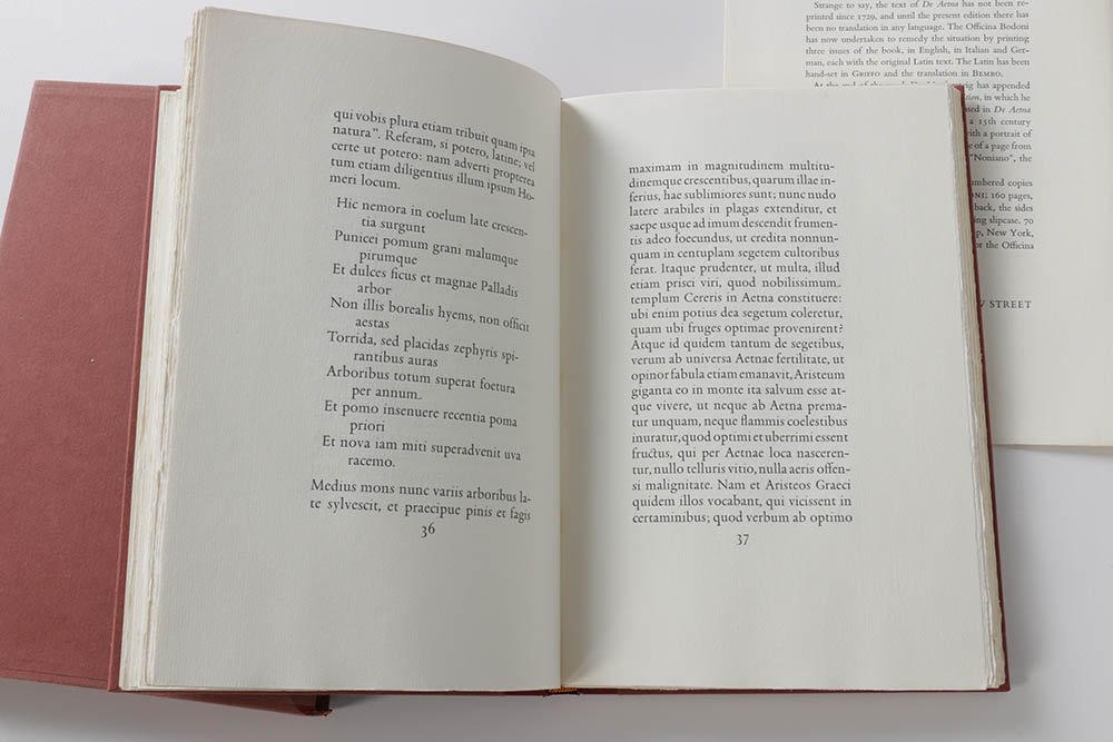 1969 Limited First English Translation "Pietro Bembo on Etna" by Pietro Bembo