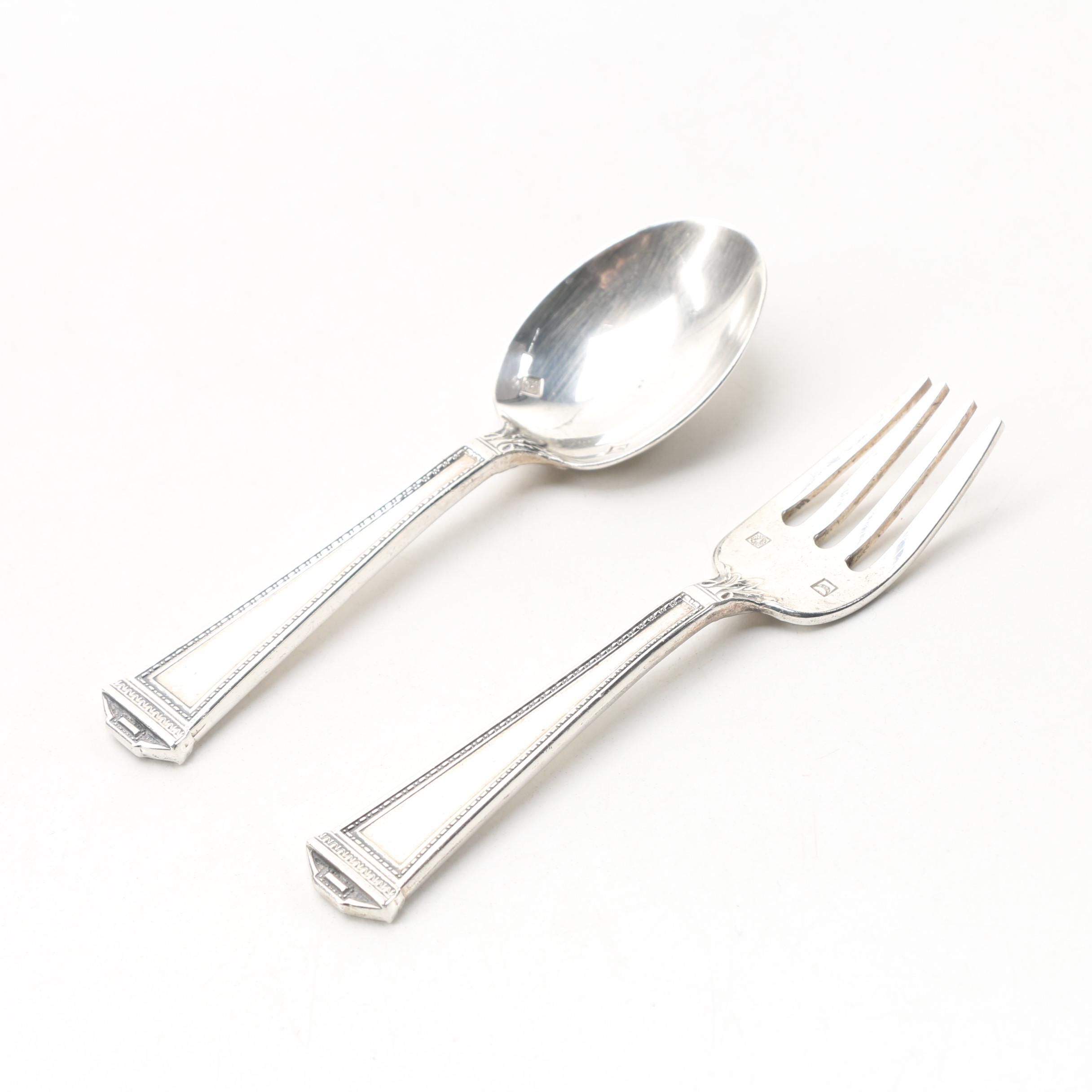 Tuttle "Pantheon" Sterling Silver Baby Fork and Spoon Set