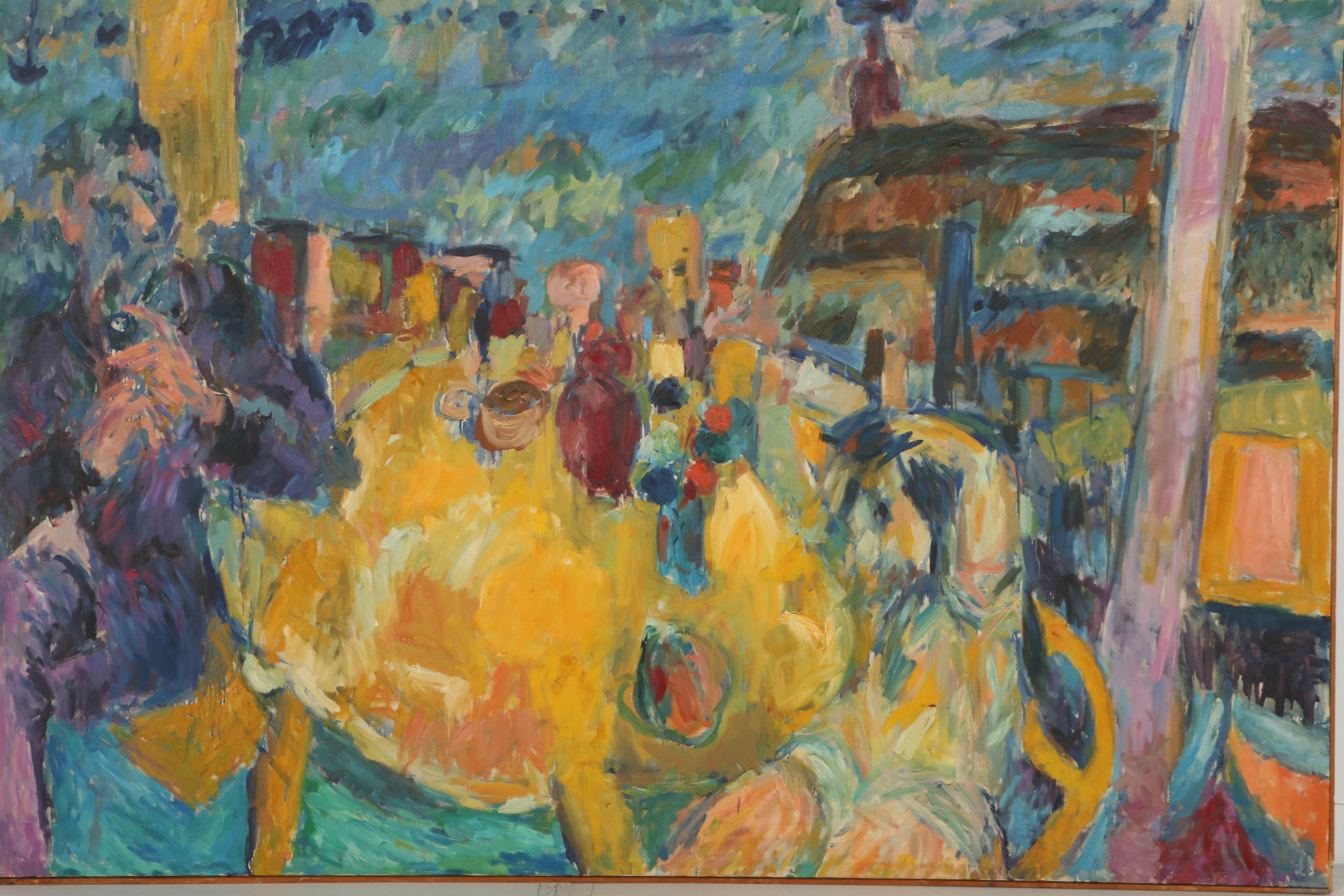 George Segal 1956 Monumental Oil Painting "Girl Combing Her Hair"