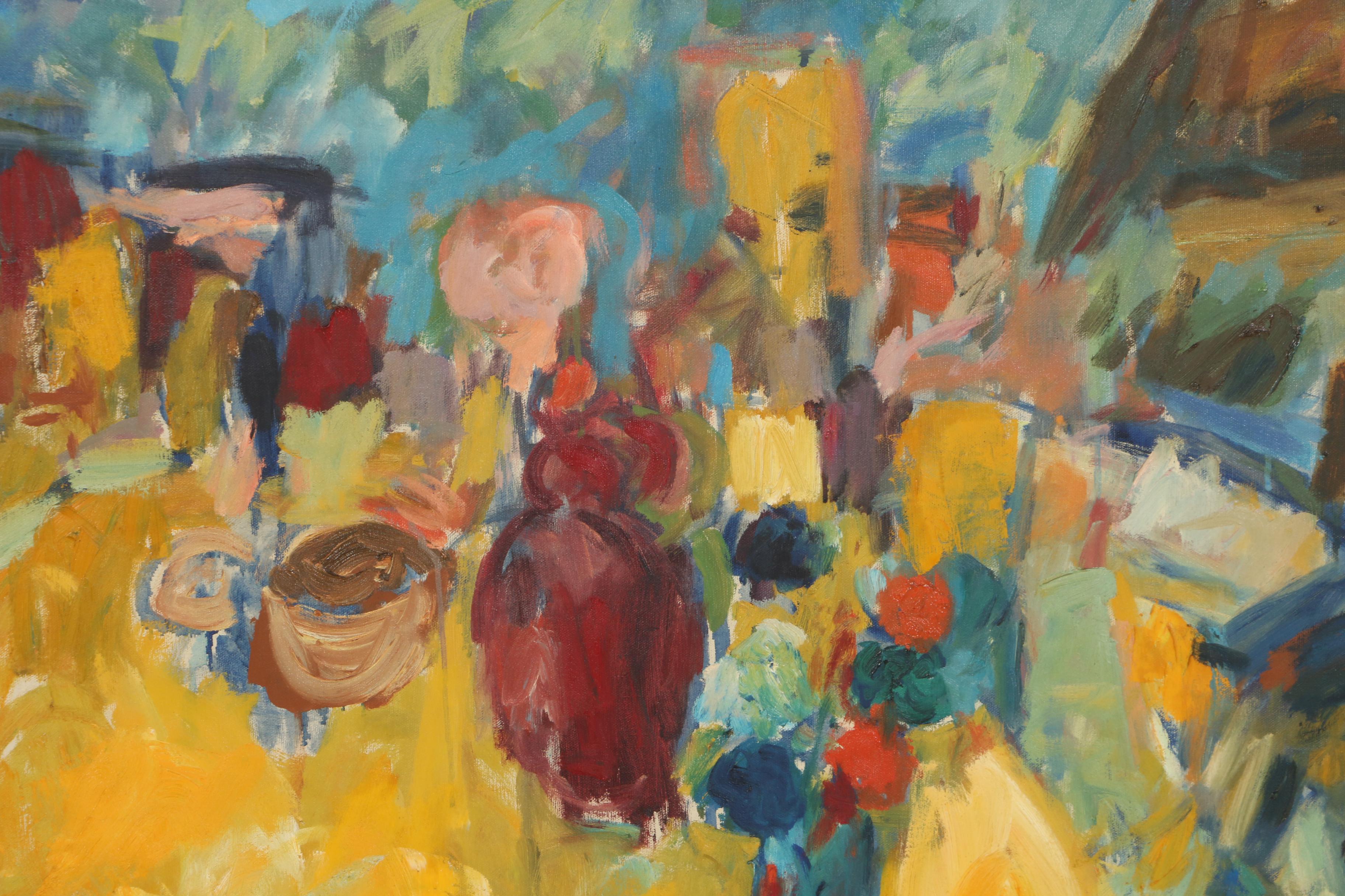 George Segal 1956 Monumental Oil Painting "Girl Combing Her Hair"