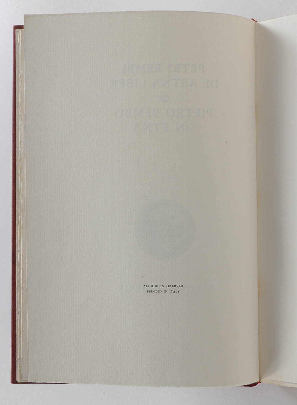 1969 Limited First English Translation "Pietro Bembo on Etna" by Pietro Bembo