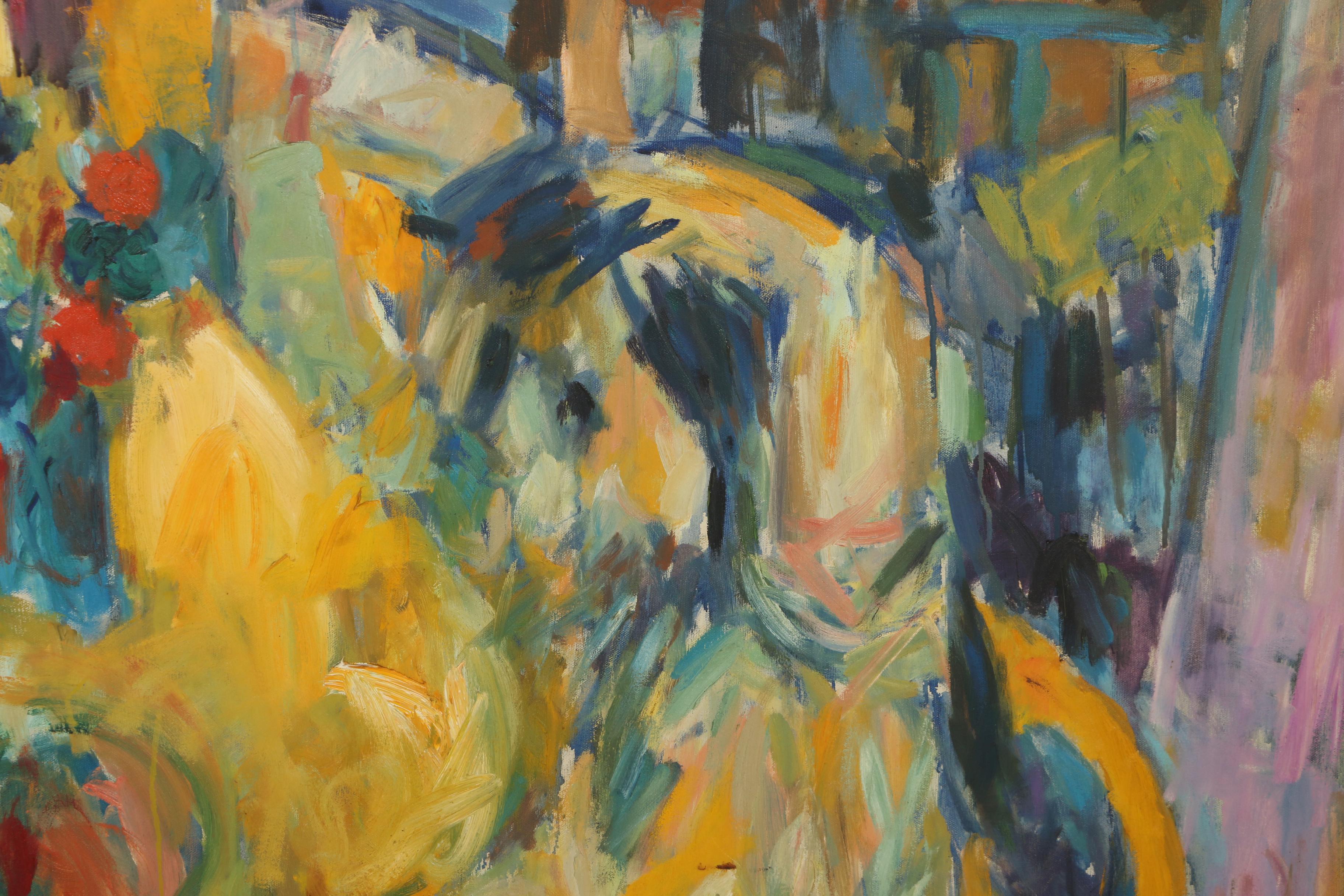 George Segal 1956 Monumental Oil Painting "Girl Combing Her Hair"