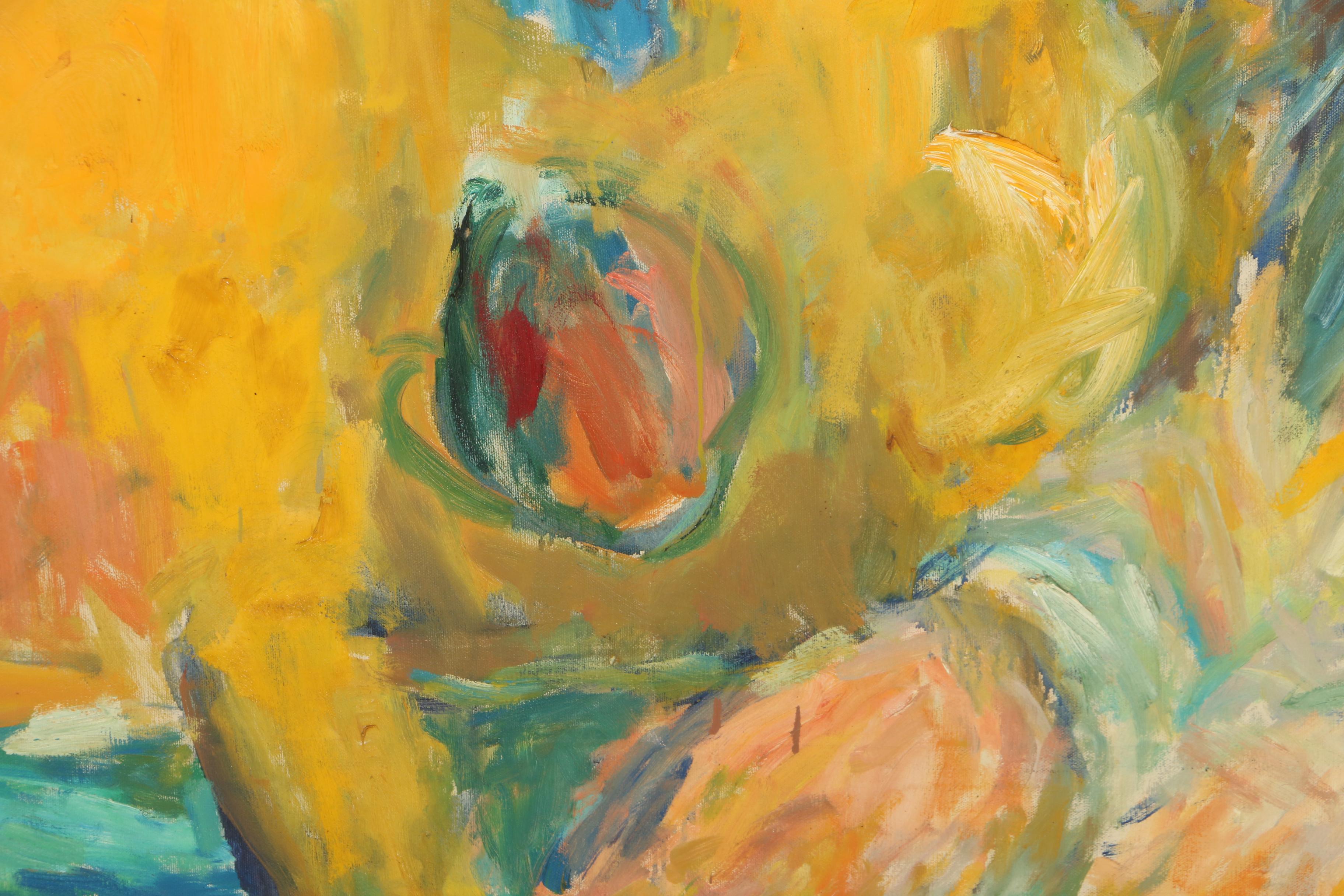 George Segal 1956 Monumental Oil Painting "Girl Combing Her Hair"